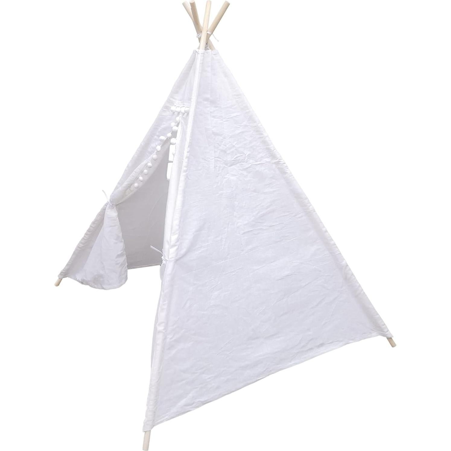 Tienda Teepee para Niños FixtureDisplays Algodón Blanco 160 cm