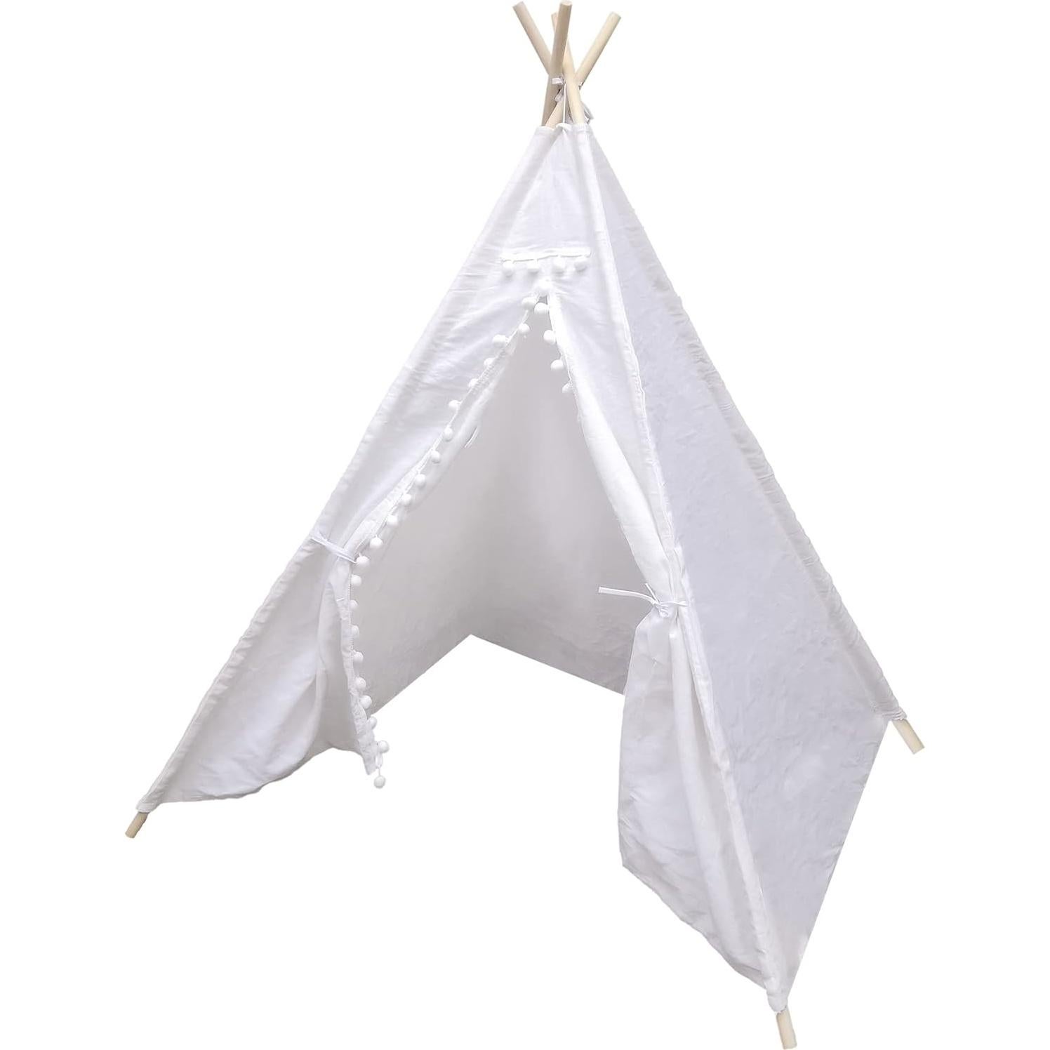 Tienda Teepee para Niños FixtureDisplays Algodón Blanco 160 cm