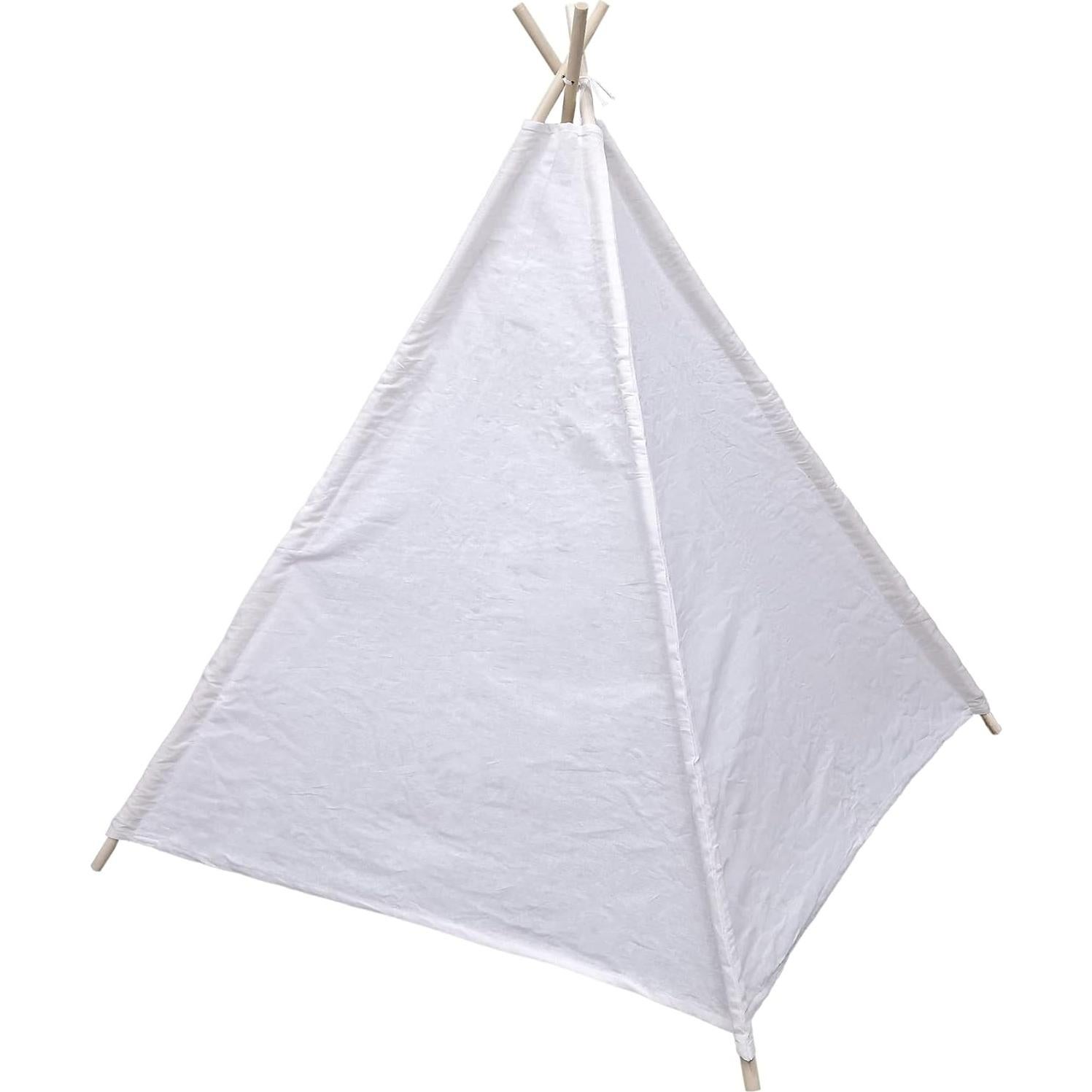 Tienda Teepee para Niños FixtureDisplays Algodón Blanco 160 cm