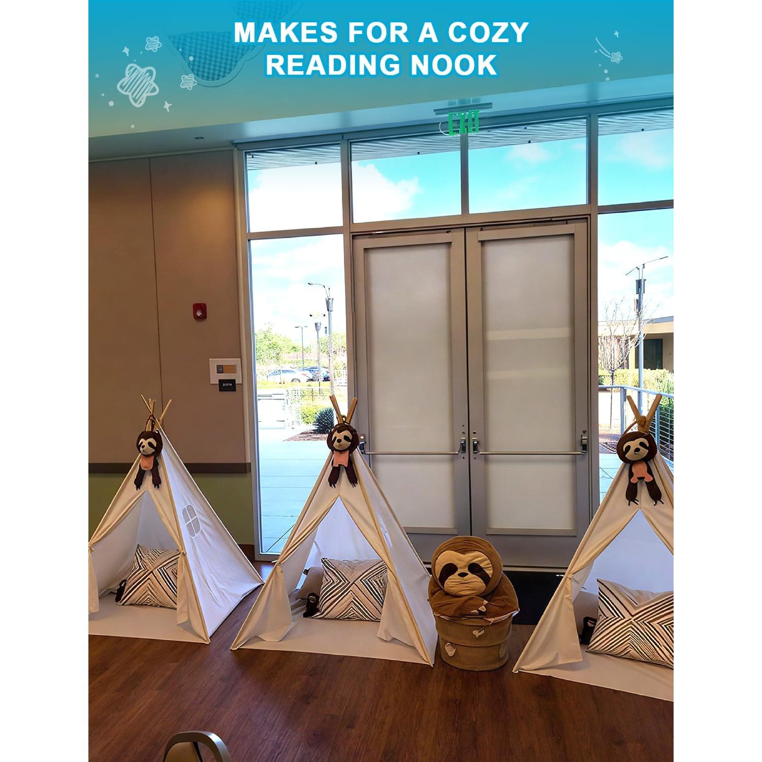 Tienda Teepee para Niños Wilwolfer 4 Piezas con Luces y Banderas