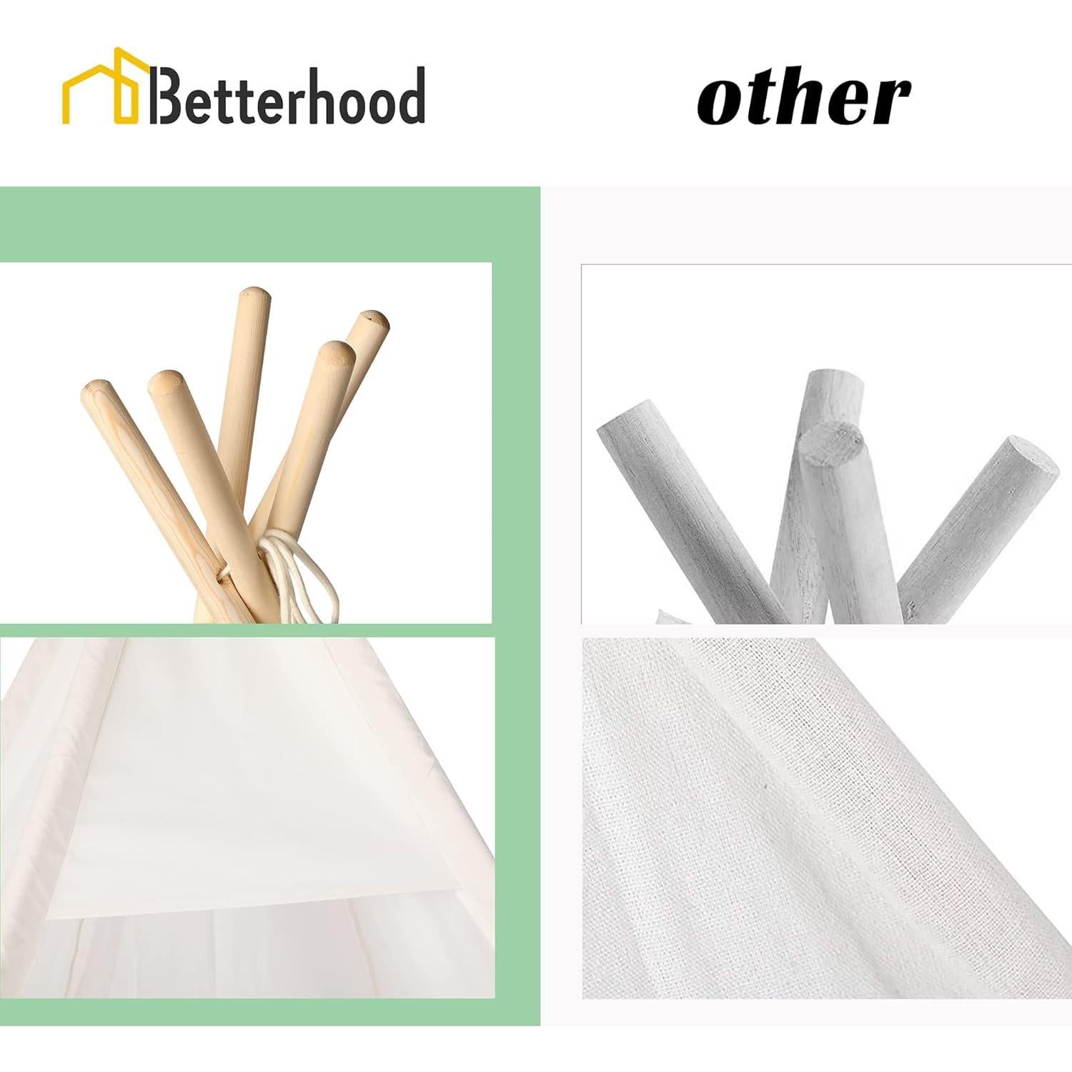 Tienda Teepee Grande 2.13 m Betterhood para Adultos y Niños