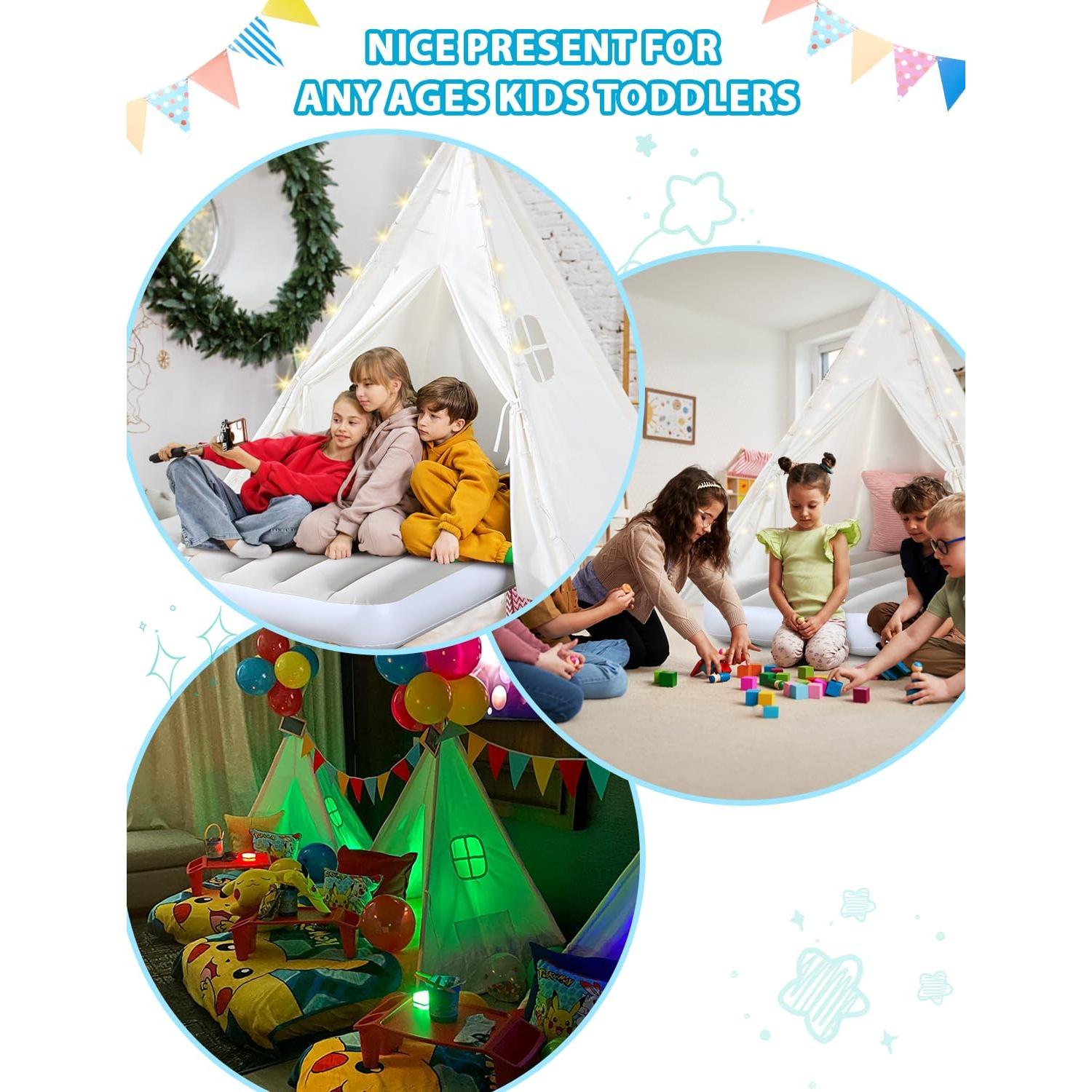 Tienda de Juego Tipi Wilwolfer Blanca con Cama Inflable 3.11 kg