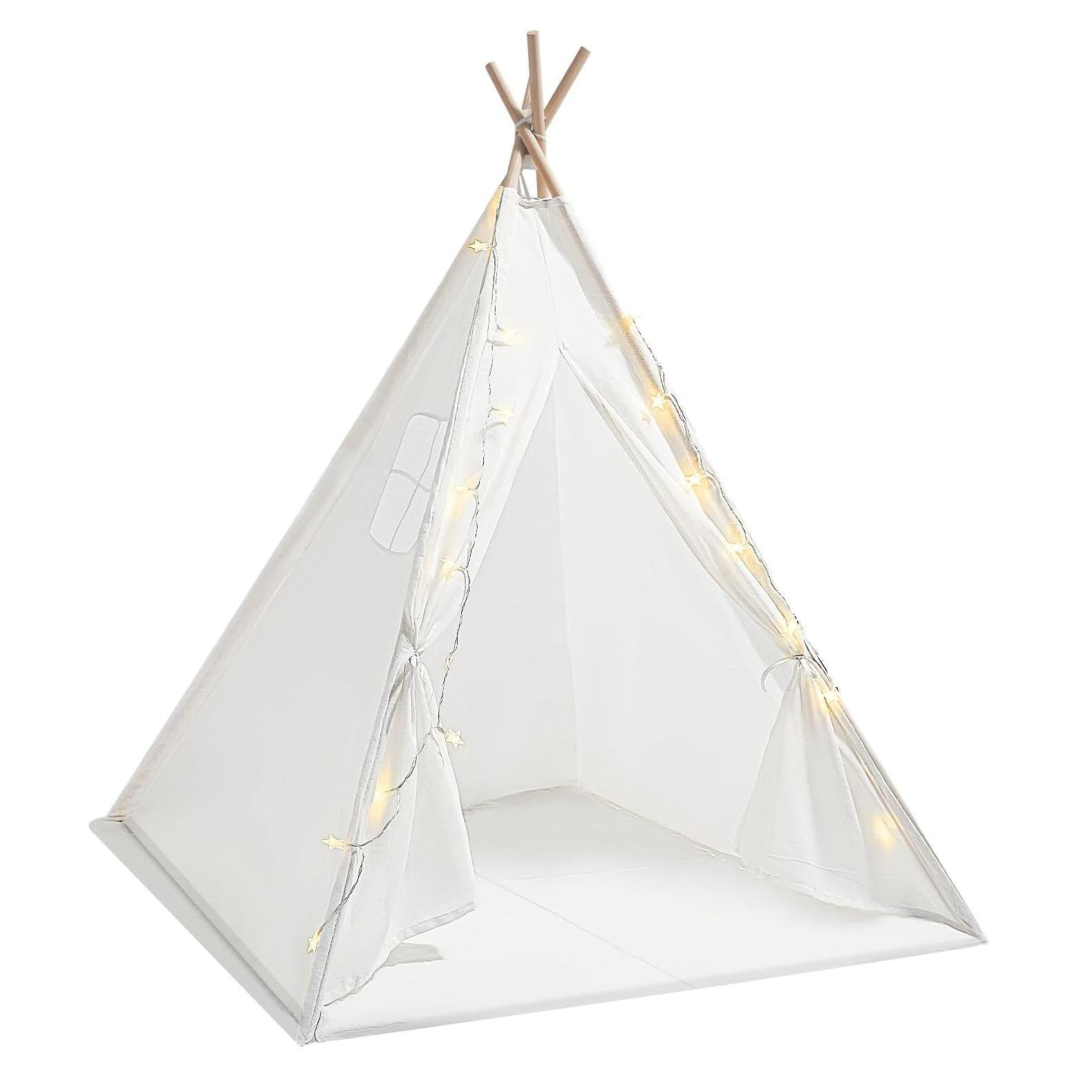 Tienda Teepee para Niños ZeStarDair con Luz y Alfombra 120x140cm