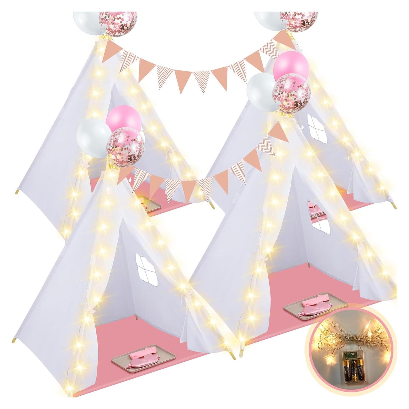 Tienda Teepee Windyun para Niños - 4 Piezas, Algodón Lavable