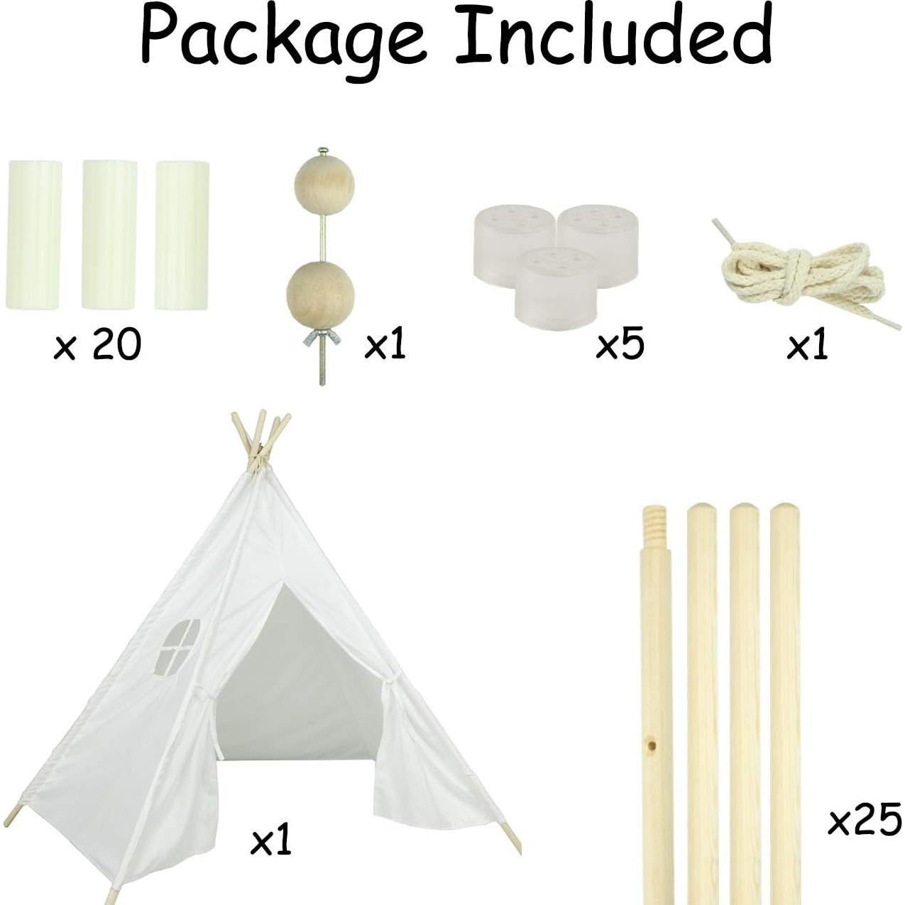 Tienda de Juego Teepee Ogrmar Plegable Lona Blanca 120x120 cm