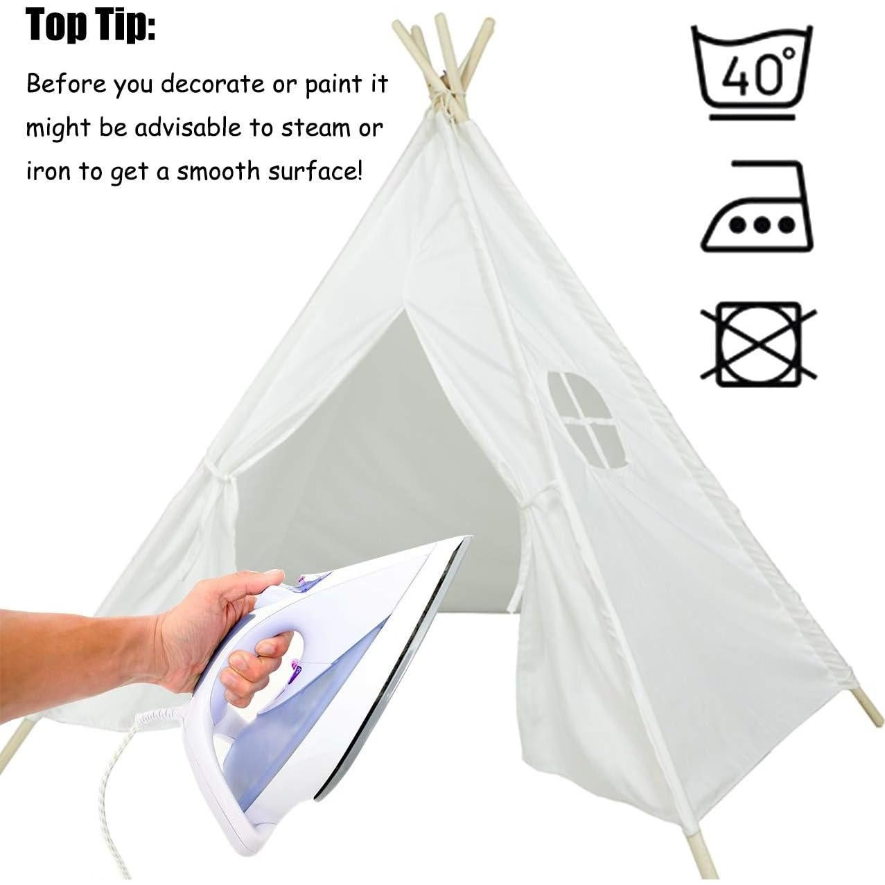 Tienda de Juego Teepee Ogrmar Plegable Lona Blanca 120x120 cm