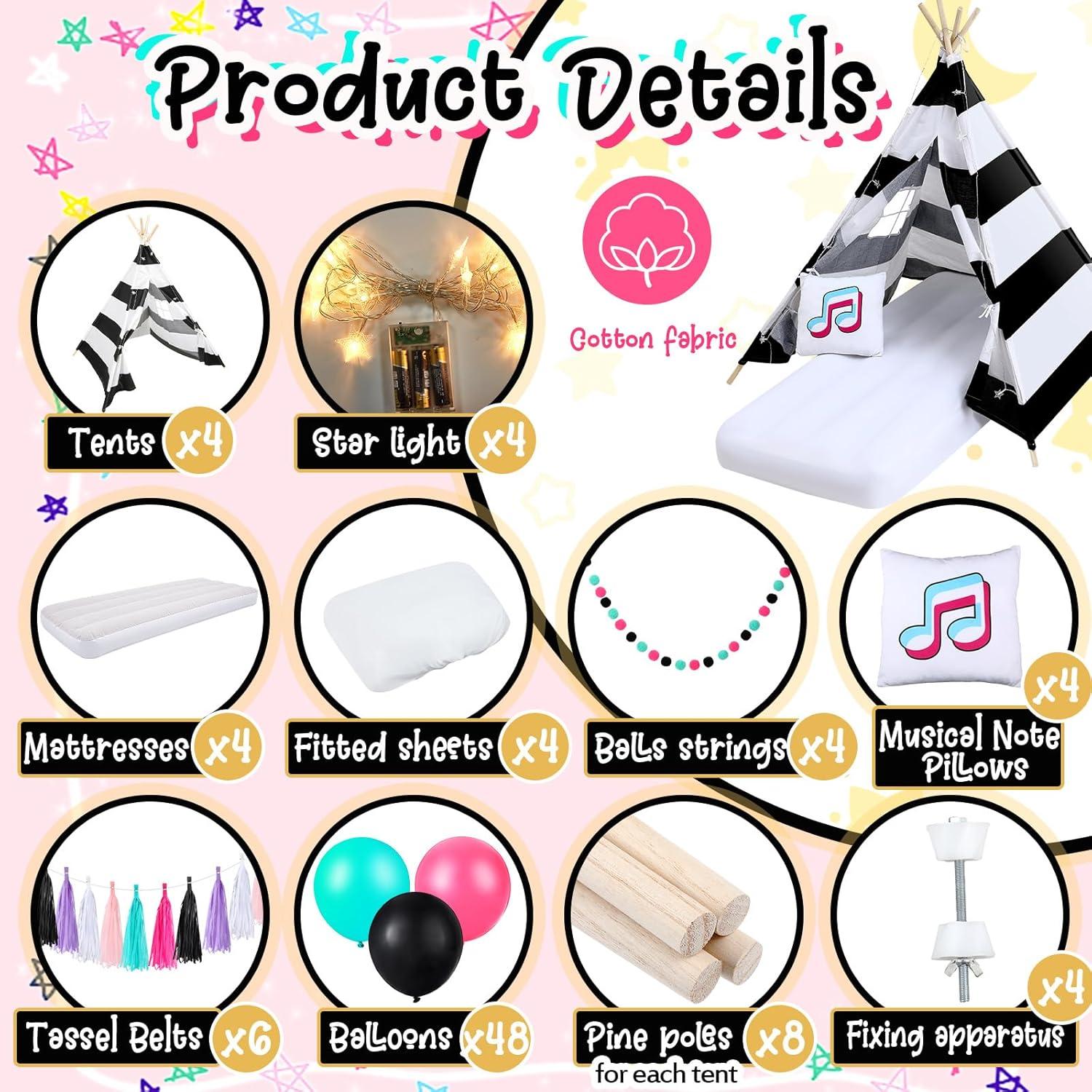 Tienda Teepee Windyun para Niños - Paquete Completo Fiesta Musical