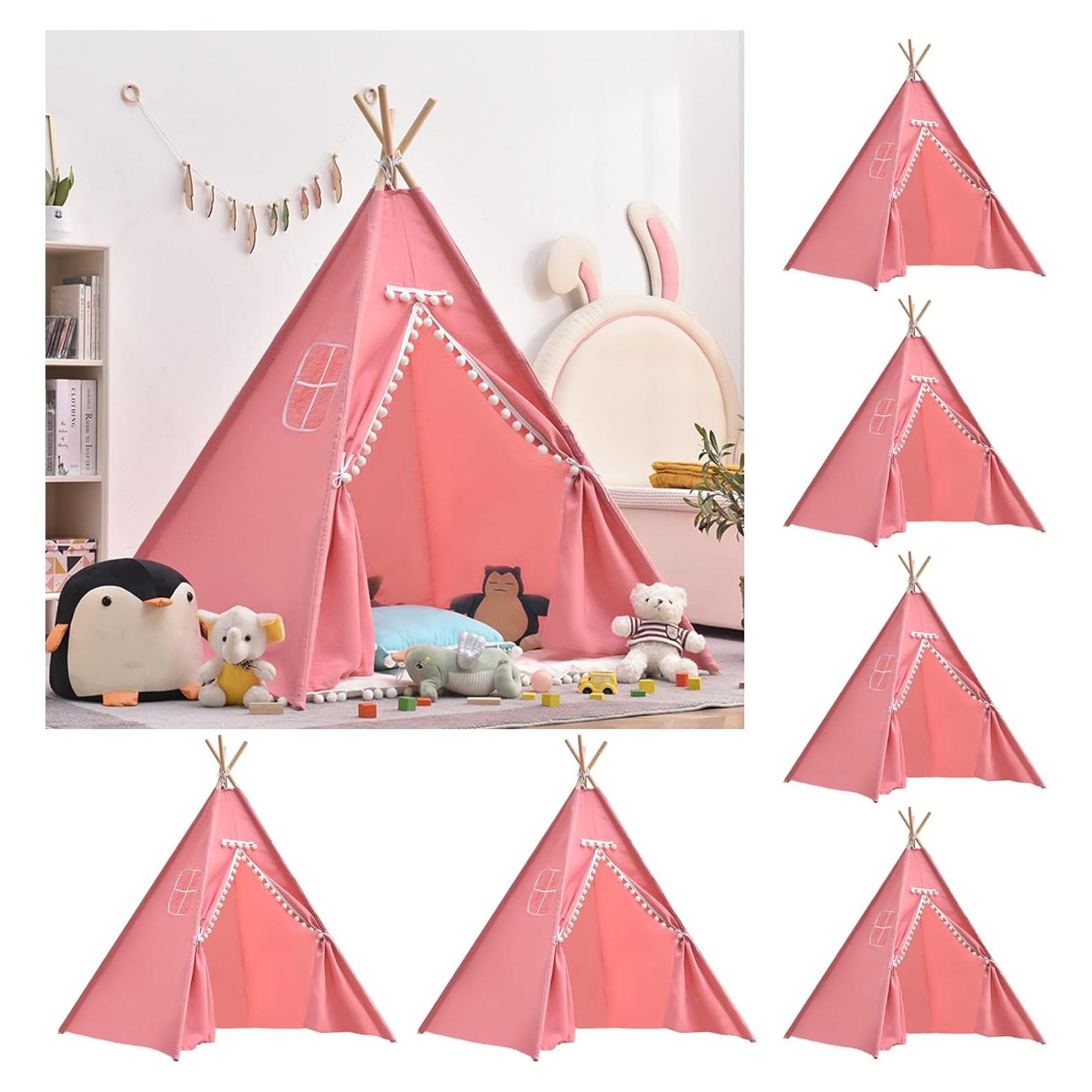 6 Tiendas Tipi Plegables Rosa Wholelovein para Niños