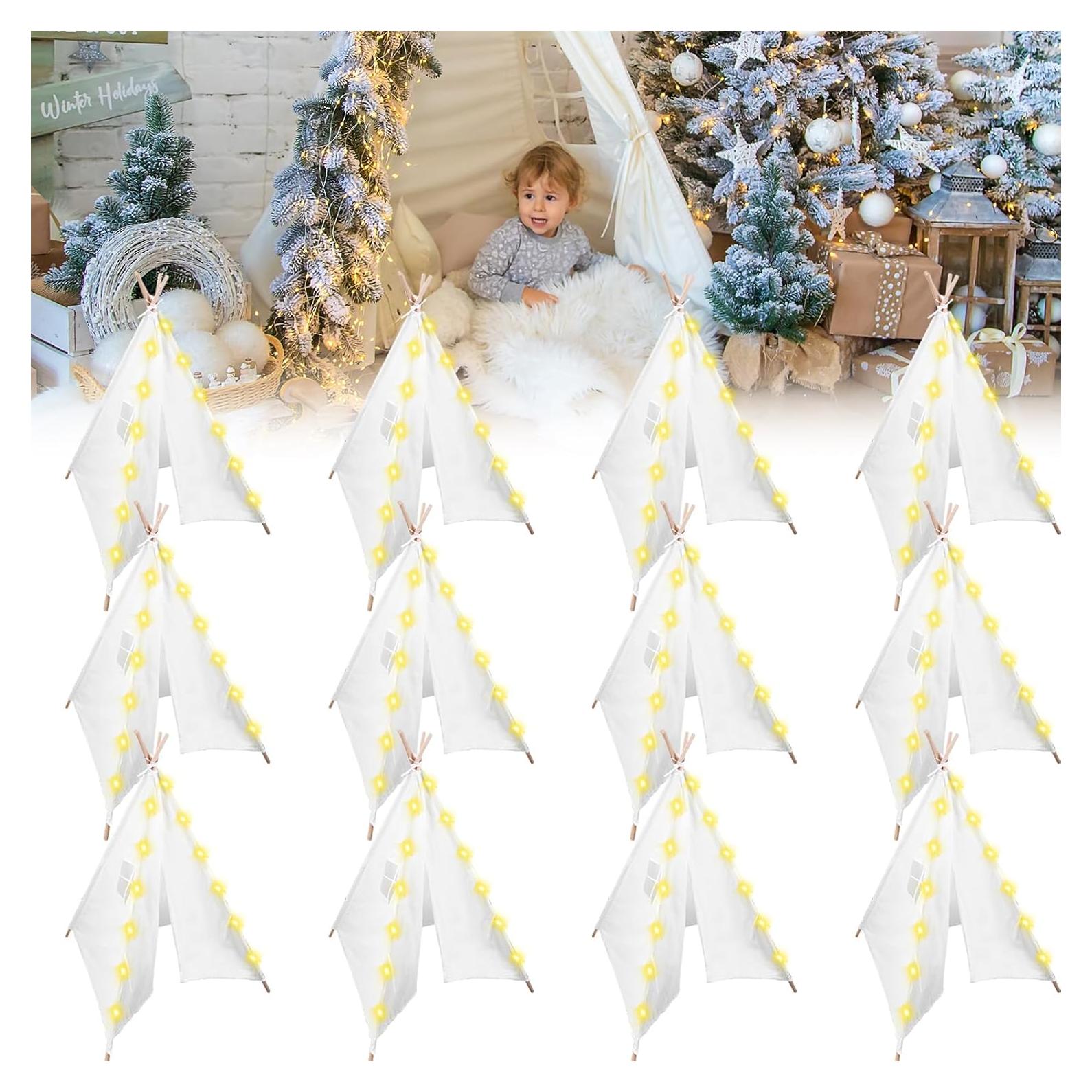 12 Tiendas Teepee para Niños con Luces 3.5m - MBJZSL