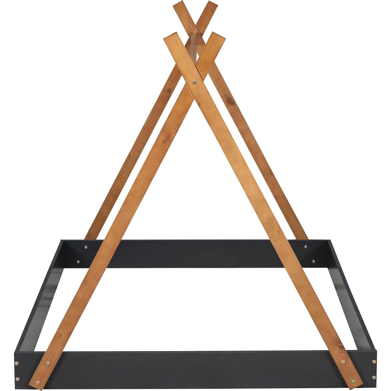 Cama Tipi de Madera Completo Mirightone para Niños Negra