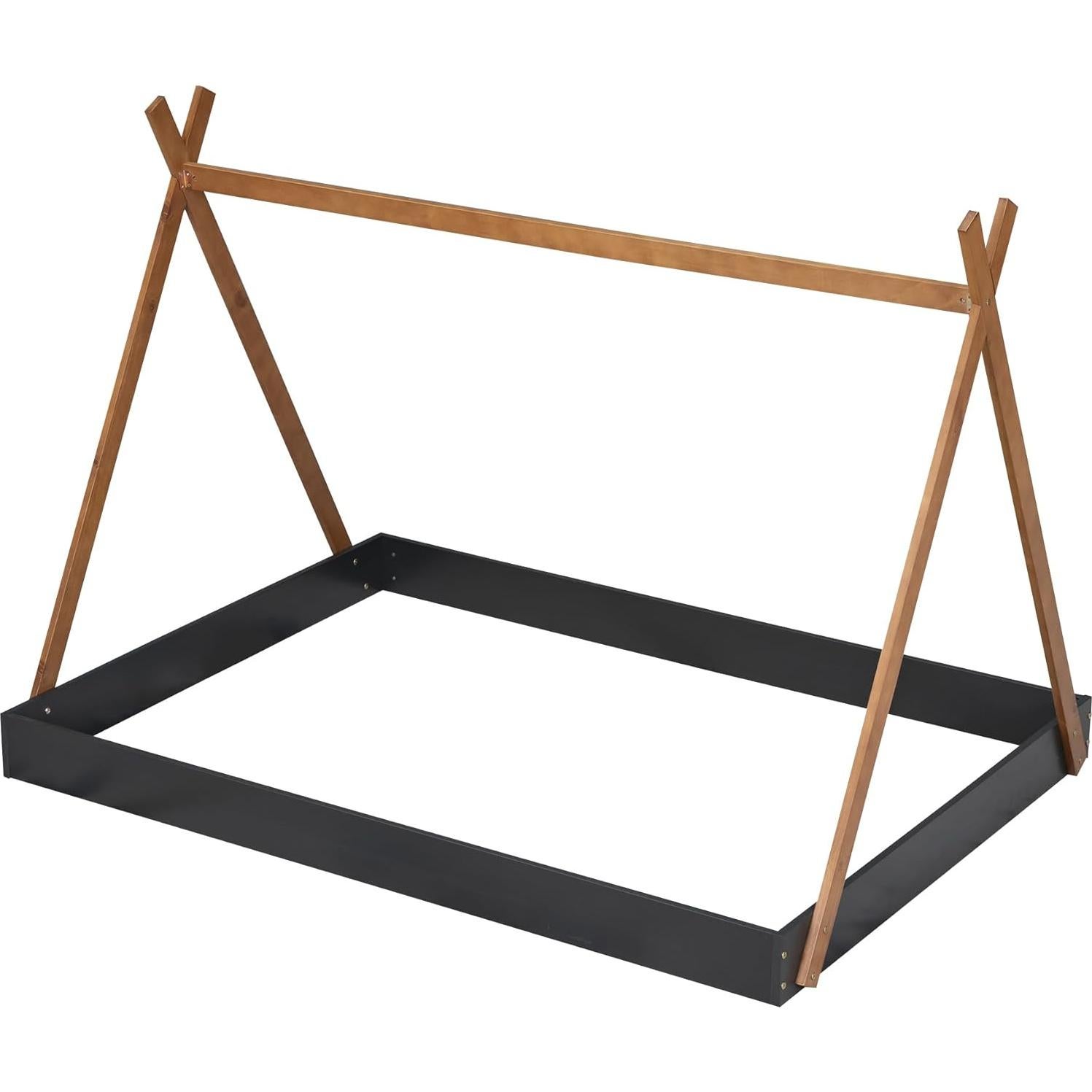 Cama Tipi de Madera Completo Mirightone para Niños Negra