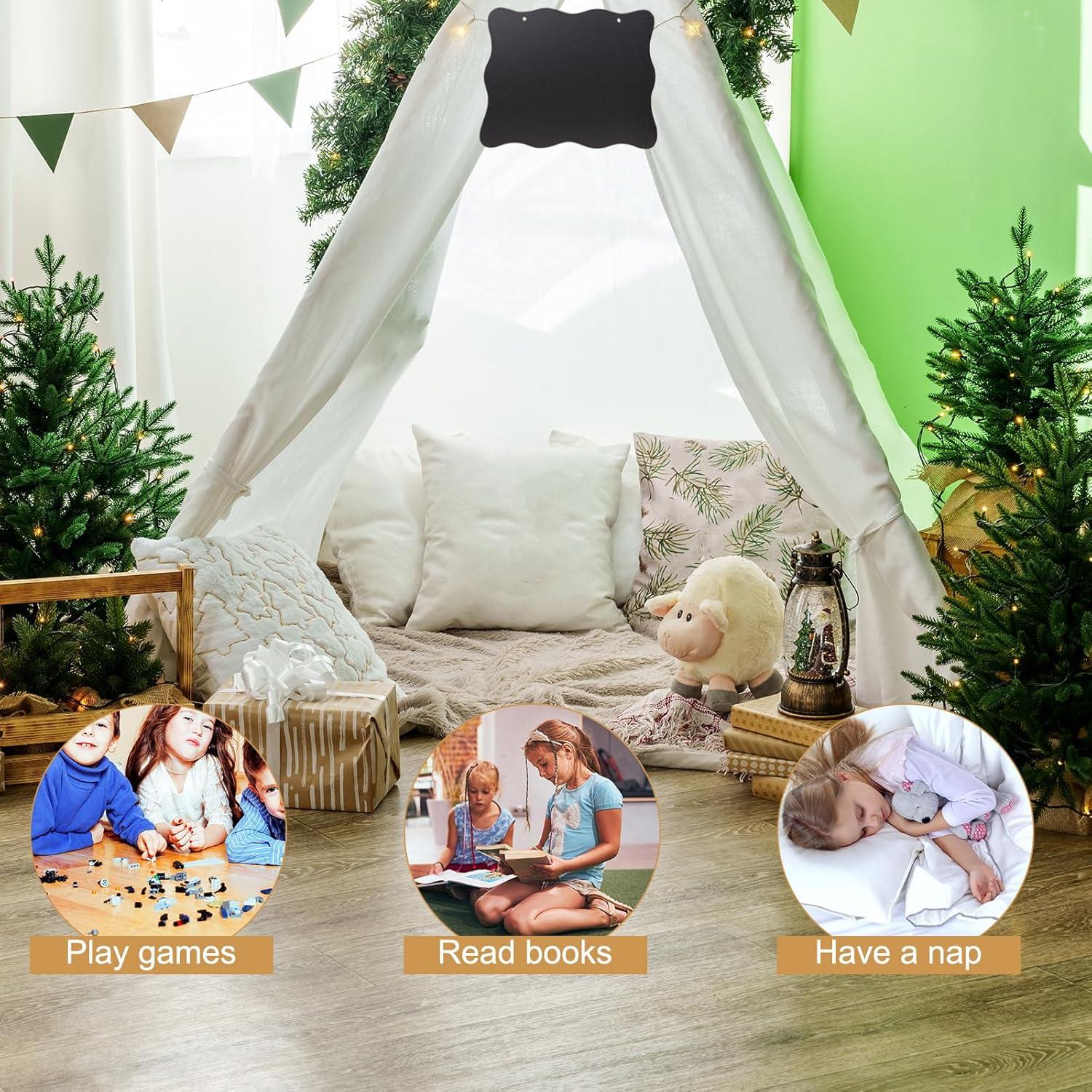 Juego de 6 Tiendas Teepee MBJZSL con Luces y Pizarras Blancas