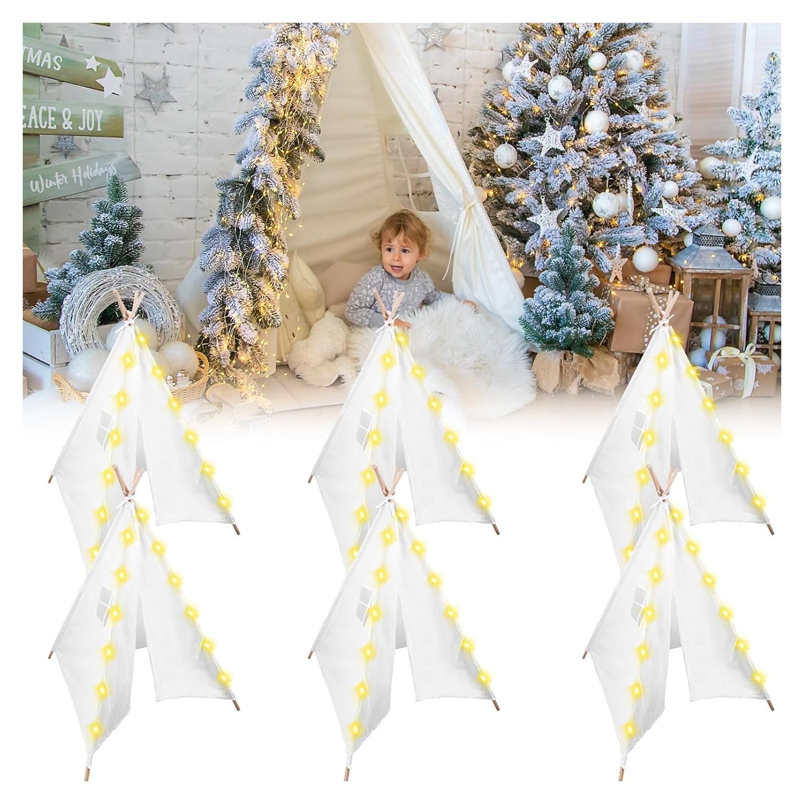 6 Tiendas Teepee para Niños con Luces 3m - MBJZSL