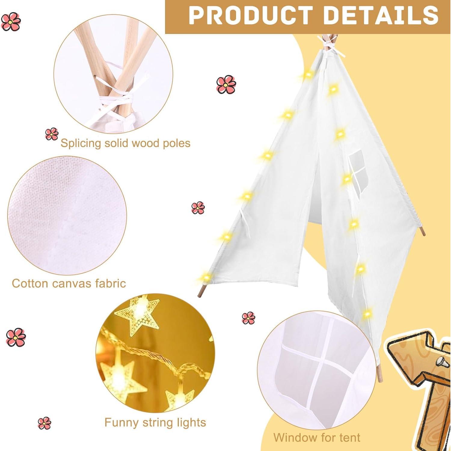 6 Tiendas Teepee para Niños con Luces 3m - MBJZSL