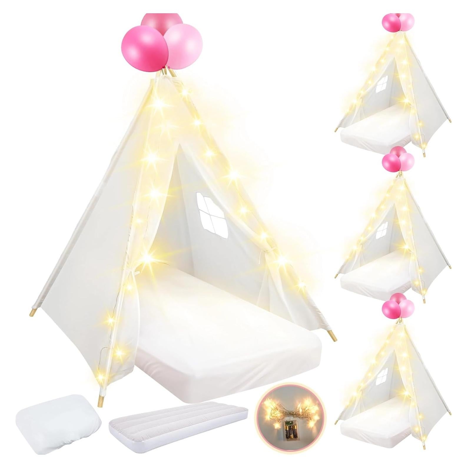 Conjunto de 4 Tiendas Teepee Lemosae con Colchones y Luces
