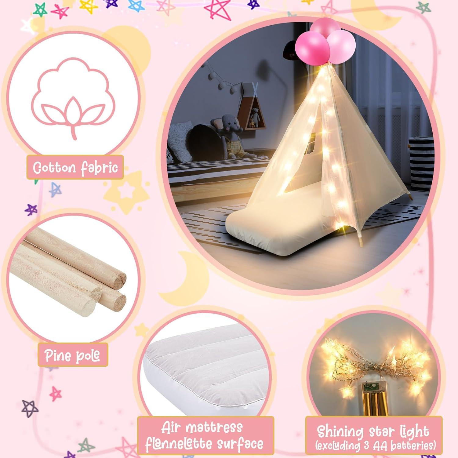 Conjunto de 4 Tiendas Teepee Lemosae con Colchones y Luces