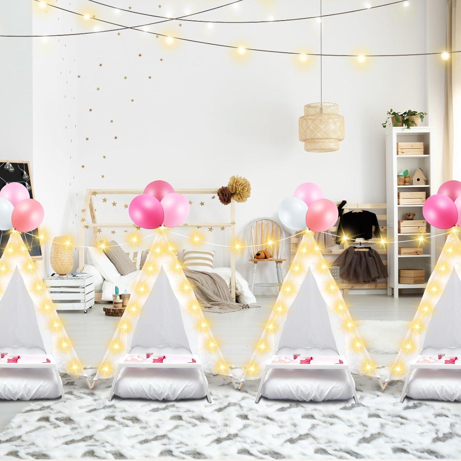 Conjunto de 4 Tiendas Teepee Lemosae con Colchones y Luces