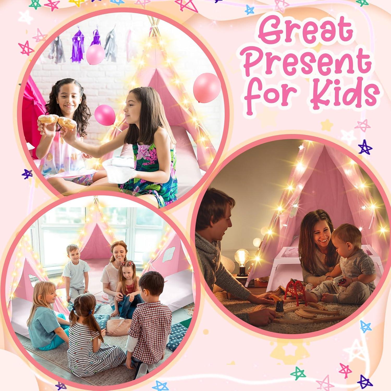 Paquete de 6 Tiendas Teepee Lemosae Rosa Claro con Colchón