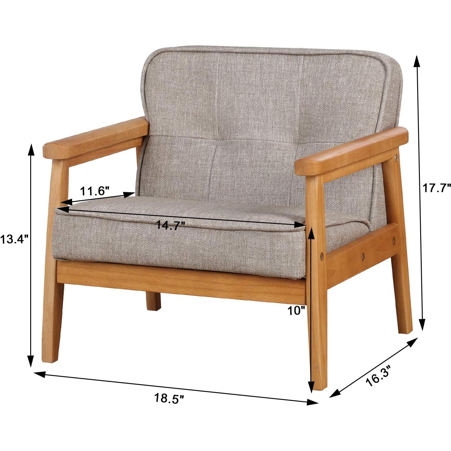 Silla Infantil Tapizada Babyland Gris Claro con Reposabrazos