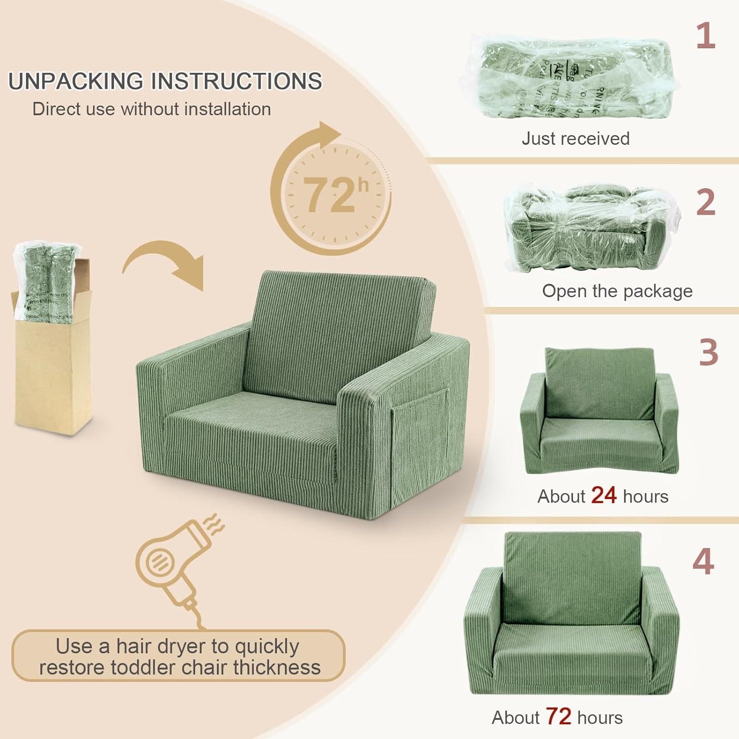 Silla Plegable para Niños Jouha TW-SC0001 Verde 2-en-1