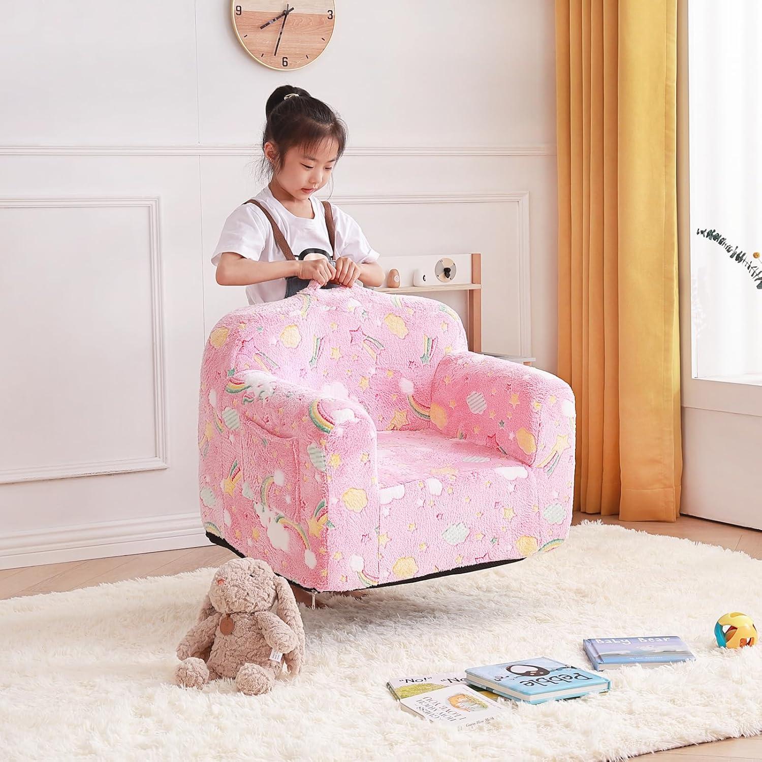 Sofá Tiita Kids Arcoíris Rosa 45.7x63.5 cm para Niños