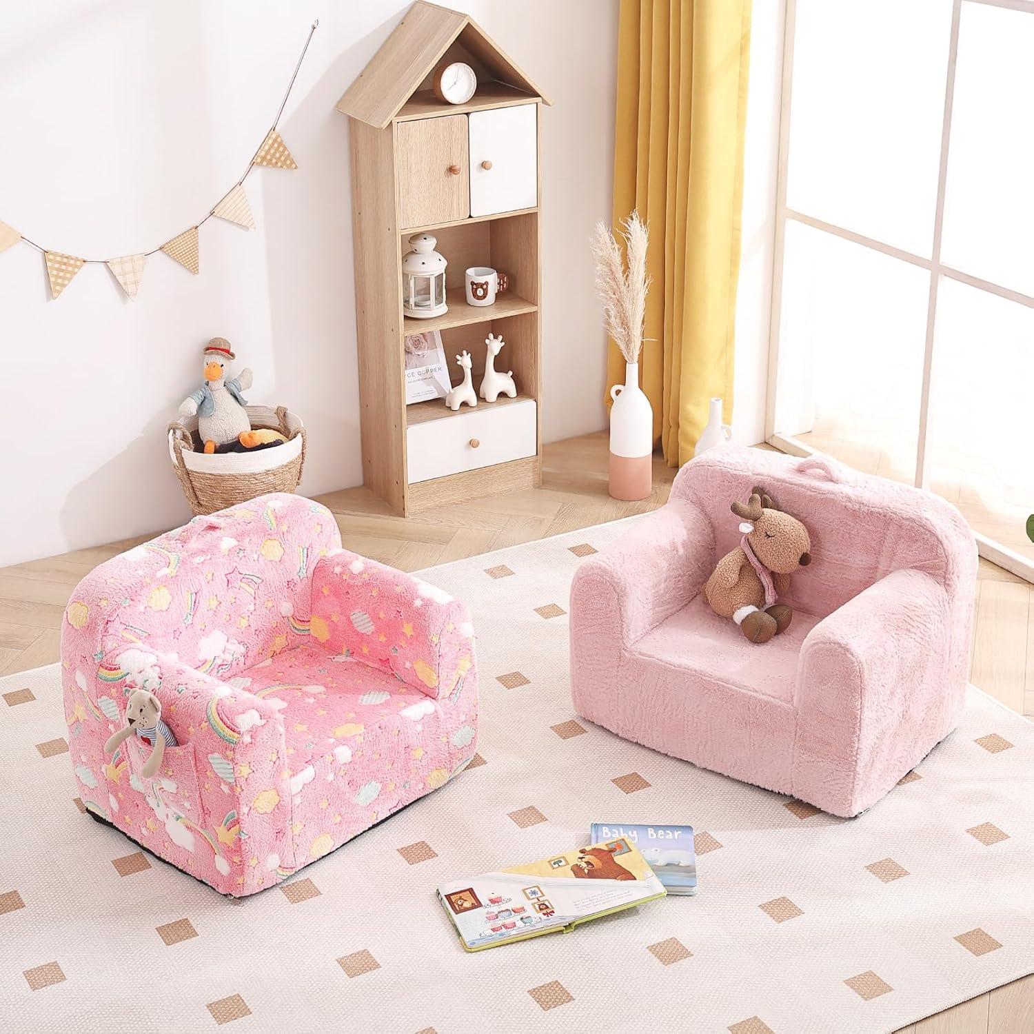 Sofá Tiita Kids Arcoíris Rosa 45.7x63.5 cm para Niños