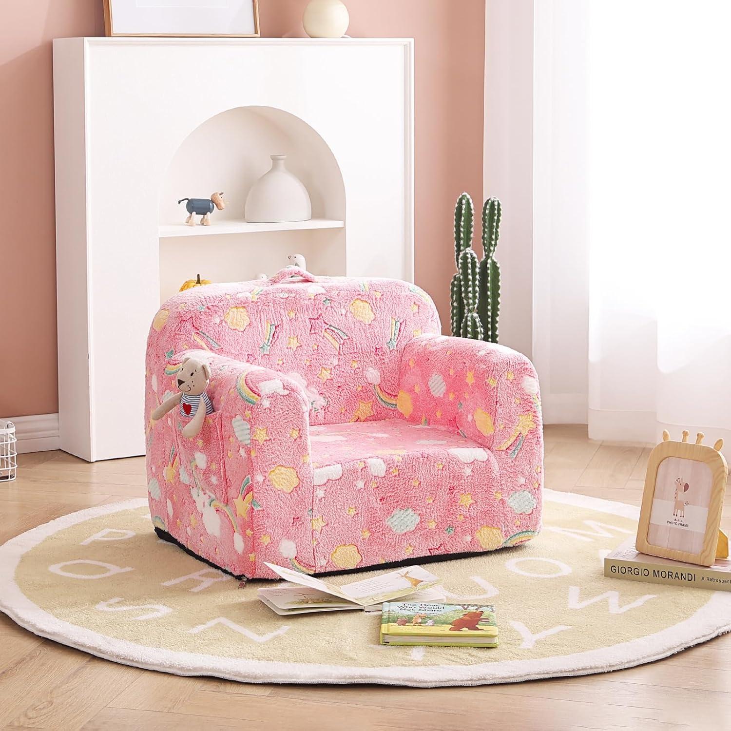 Sofá Tiita Kids Arcoíris Rosa 45.7x63.5 cm para Niños