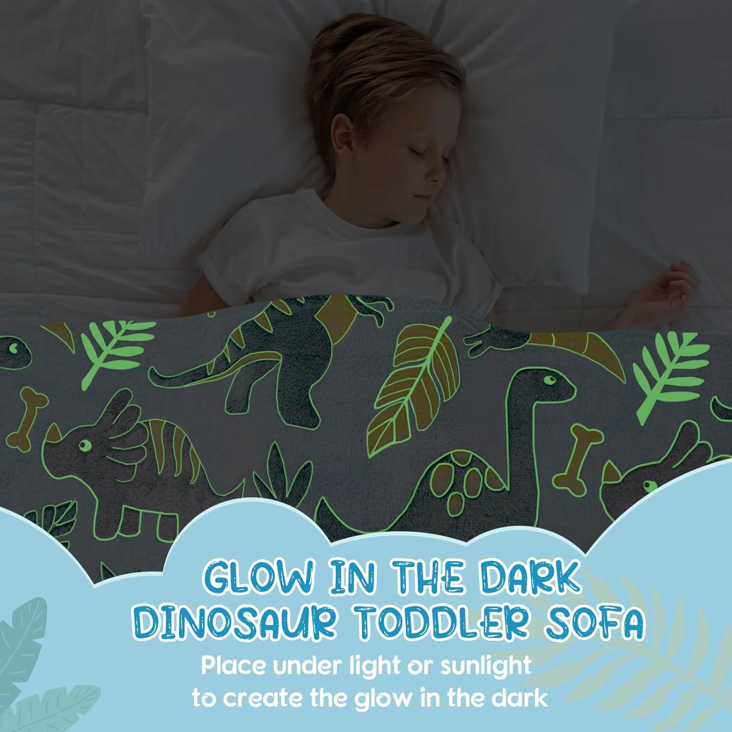 Sofá Plegable Convertible para Niños Airpanda Dinosaurio Verde