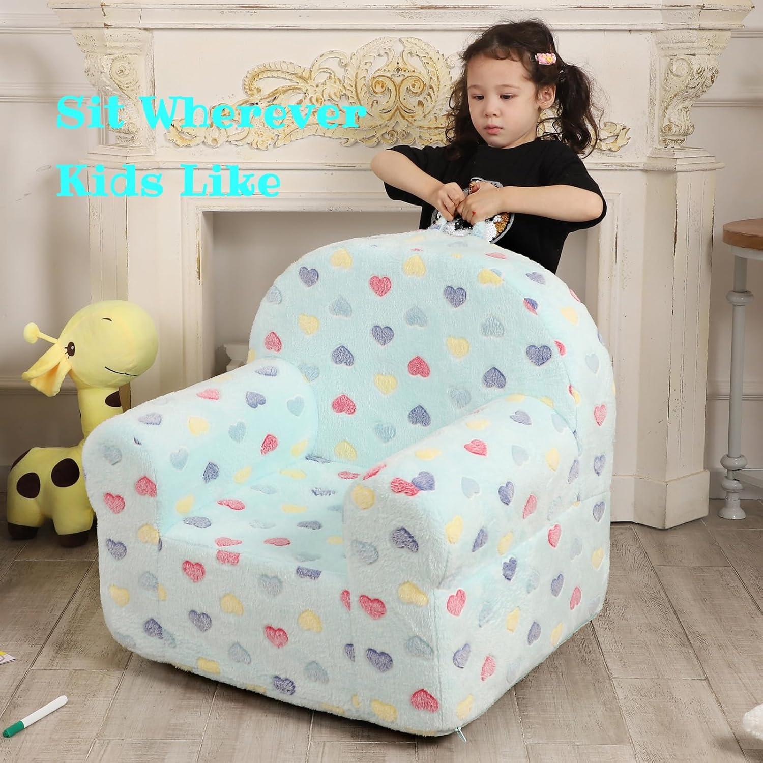 Sofá Infantil Azul Lago con Almohada Estrella - MOMCAYWEX