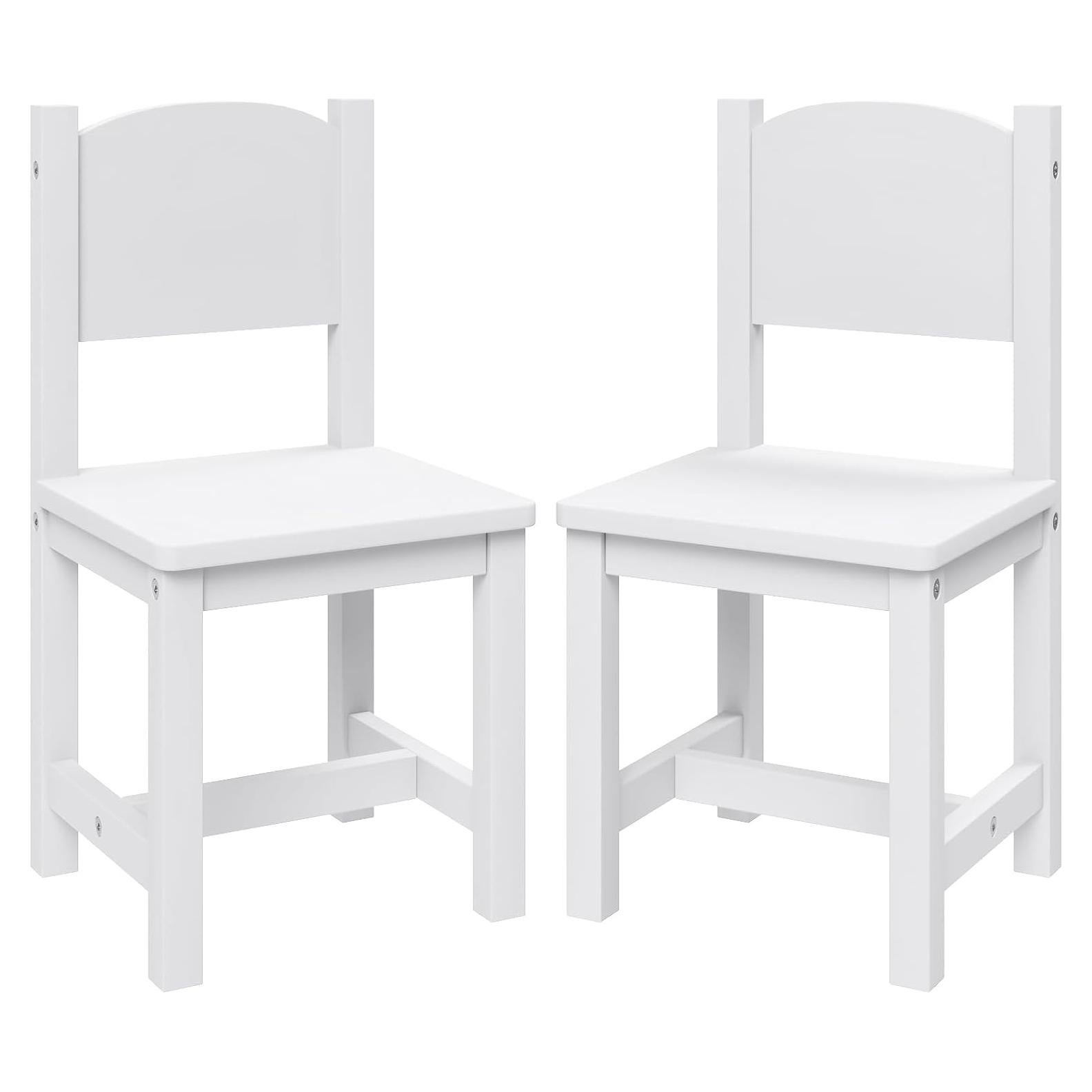 Par de Sillas de Madera Timy para Niños - 30x30x60 cm - Blanco