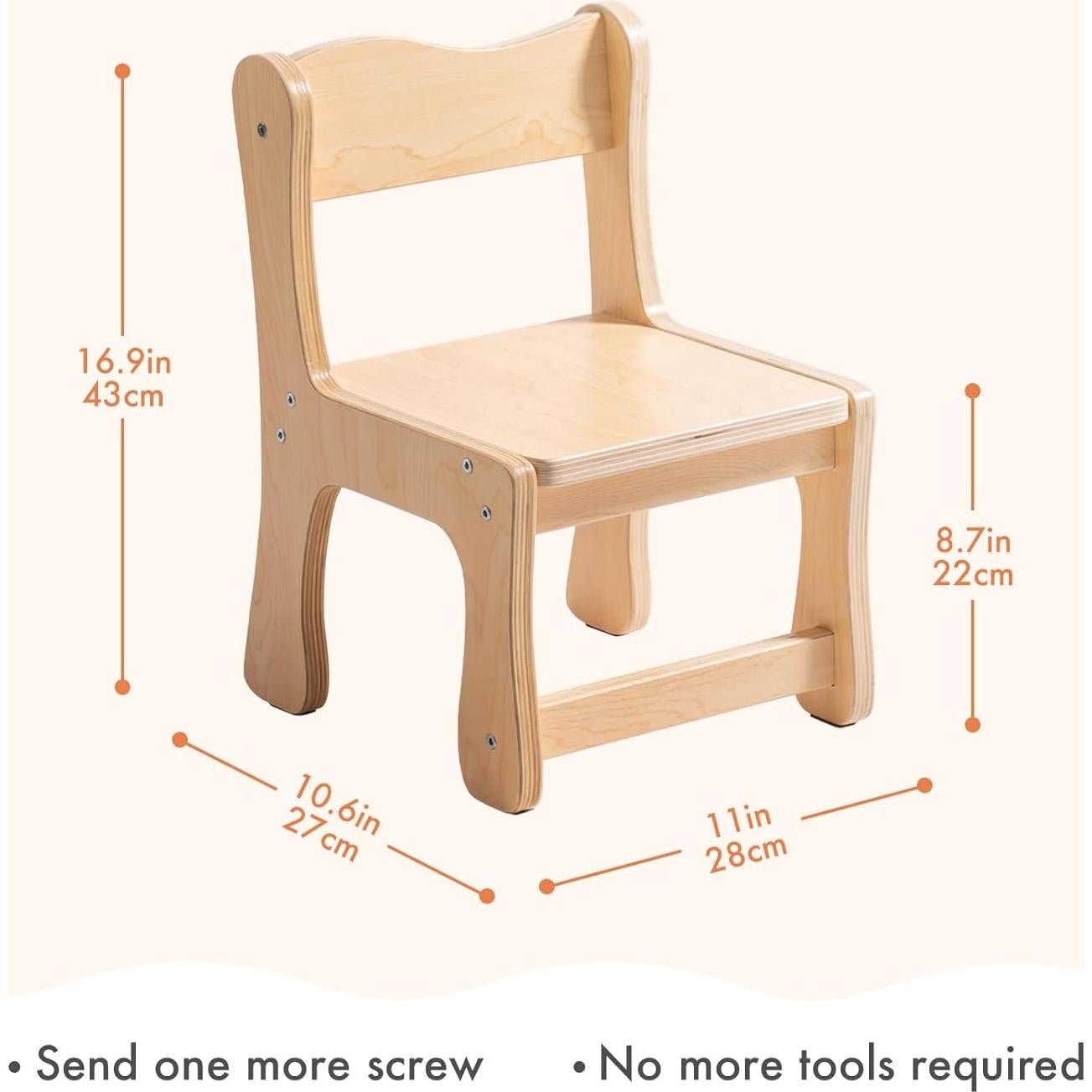 Silla de Madera para Niños ROBUD - Juego de 2, 113.4 kg
