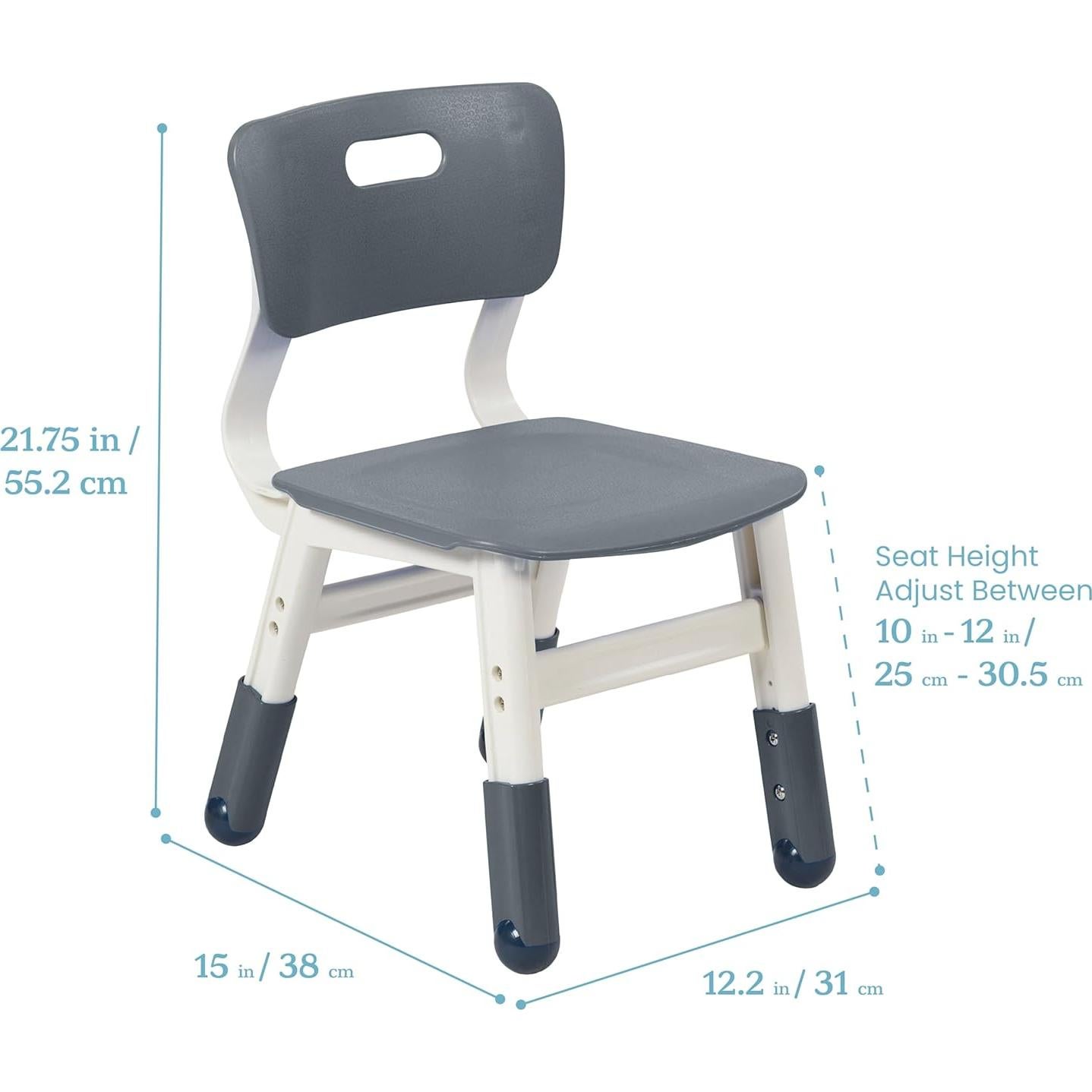 Sillas Ajustables para Niños ECR4Kids, Paquete de 2, Gris