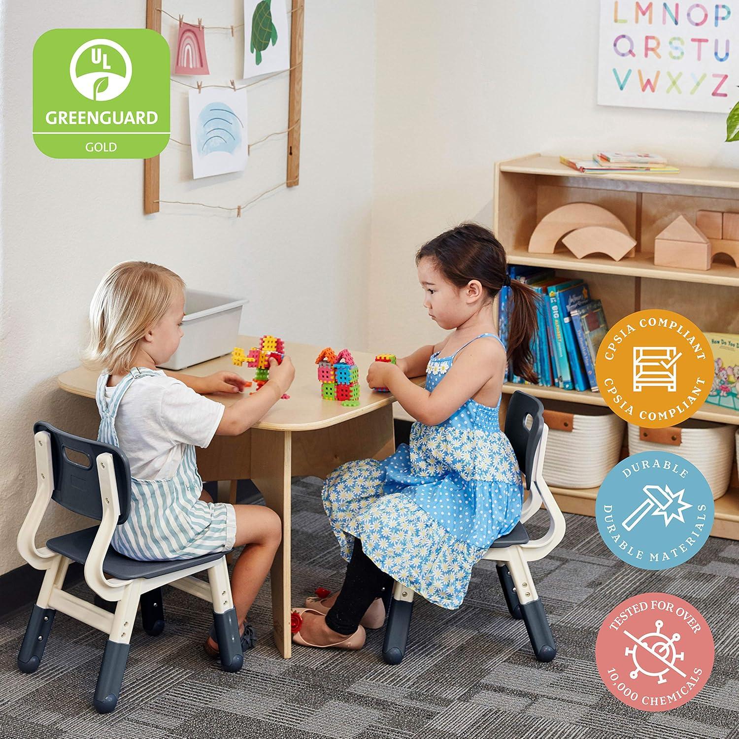 Sillas Ajustables para Niños ECR4Kids, Paquete de 2, Gris