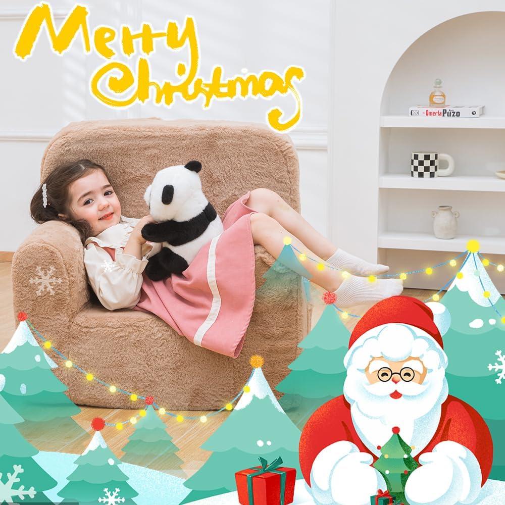 Sillón Infantil SUFUS de Peluche Acogedor Camello 63.5 cm