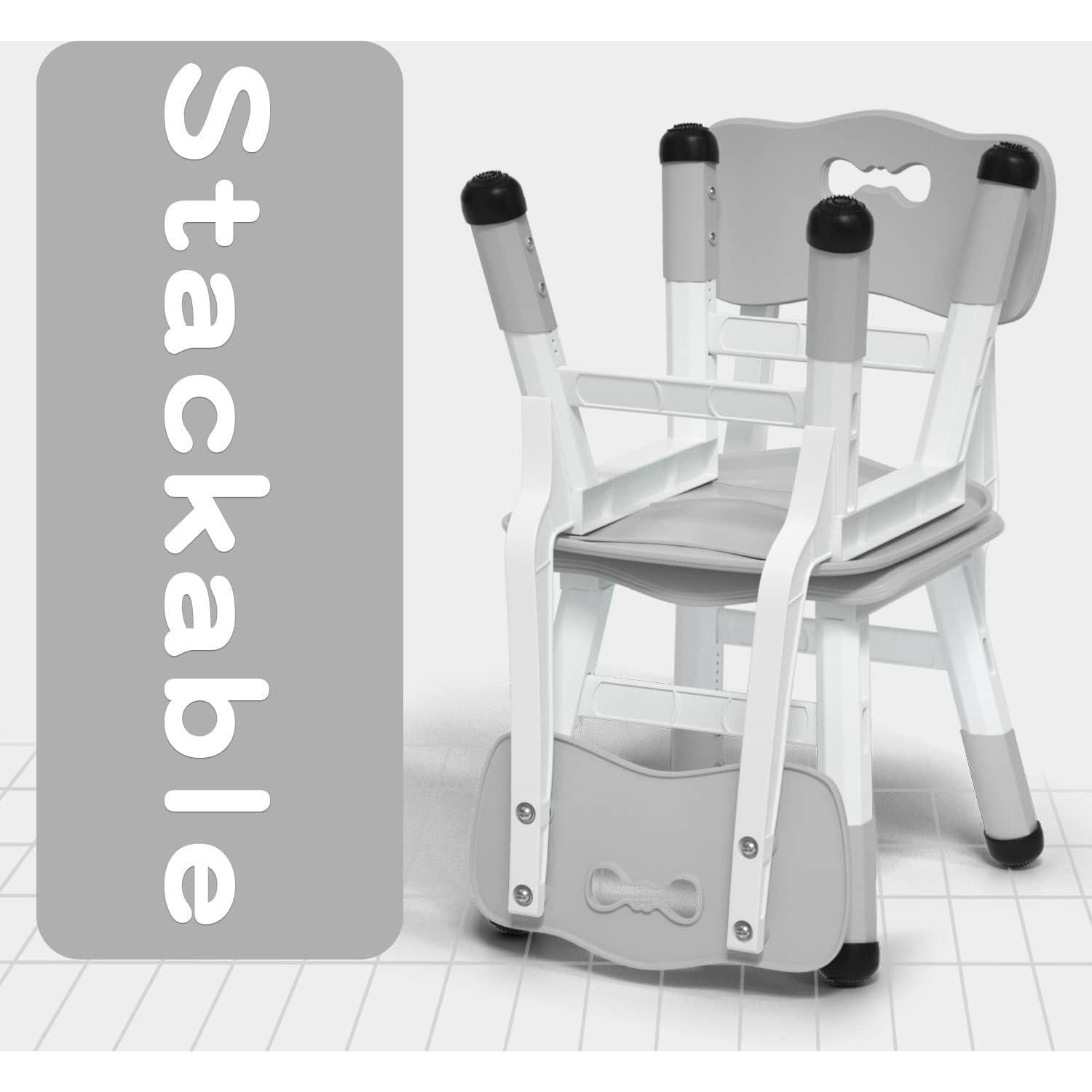 Juego de 4 Sillas Ajustables para Niños WHY TOYS Gris