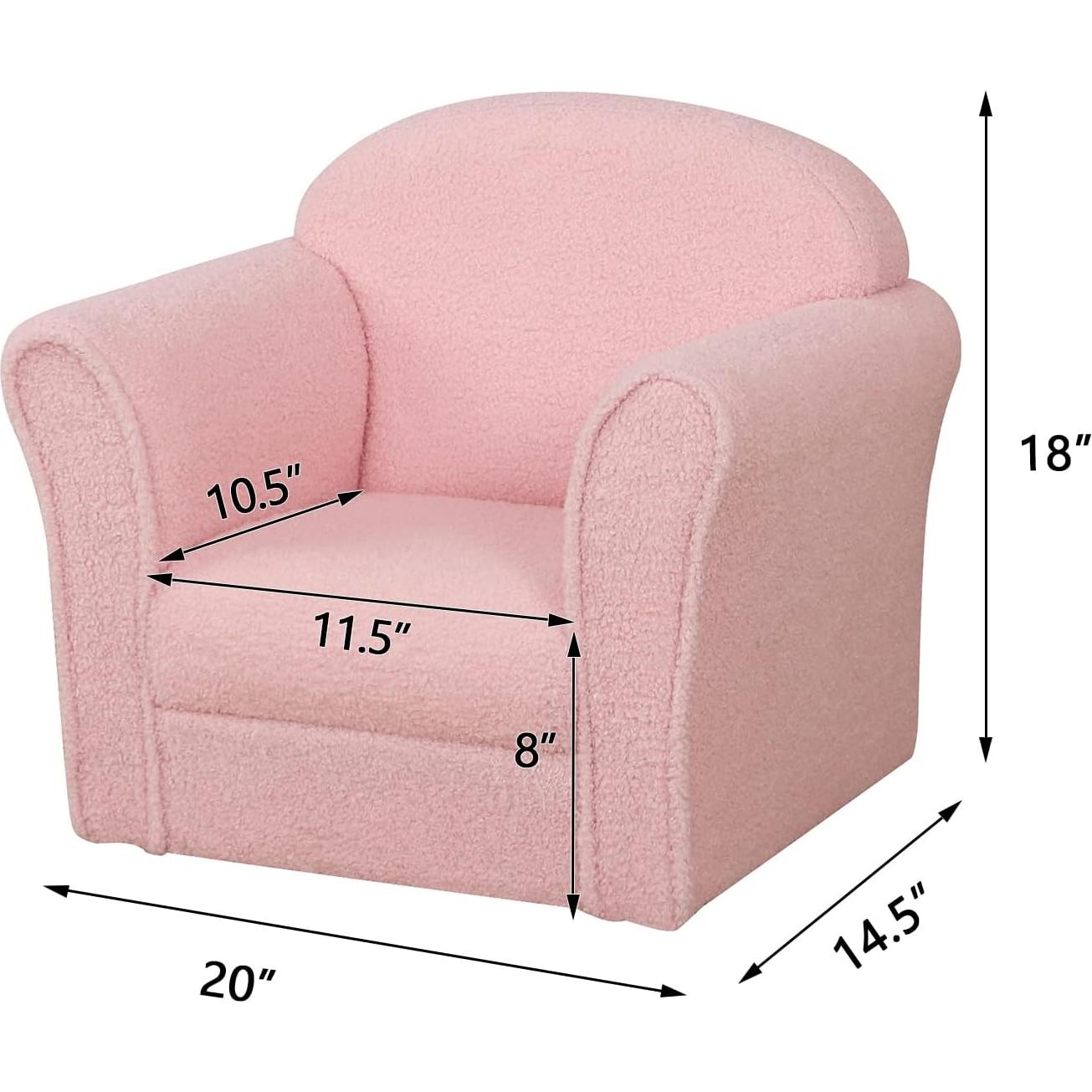 Sofá Infantil AFBKSS&BB Rosa, Madera, 50x39x44cm, Reposabrazos