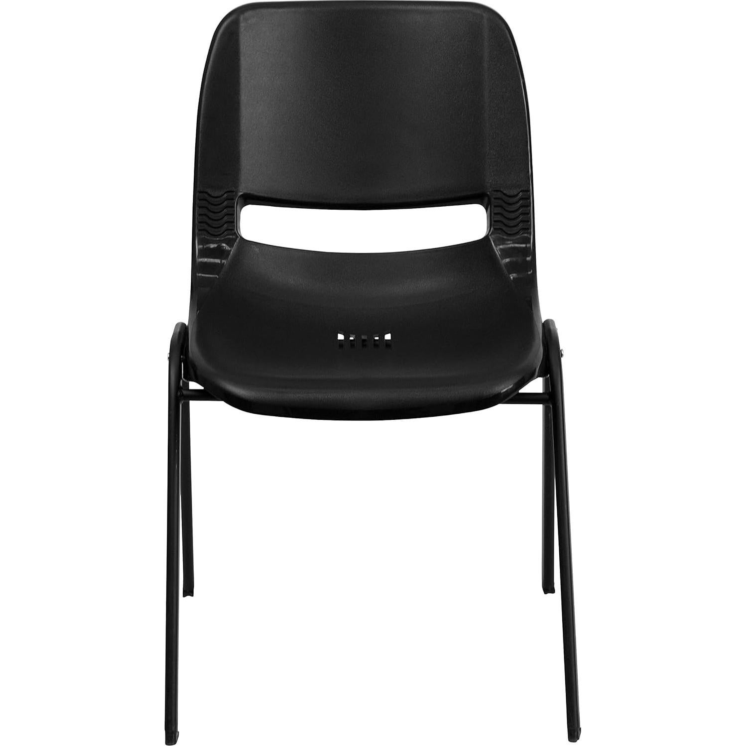 Silla Apilable Ergonómica EMMA + OLIVER Negra para Niños