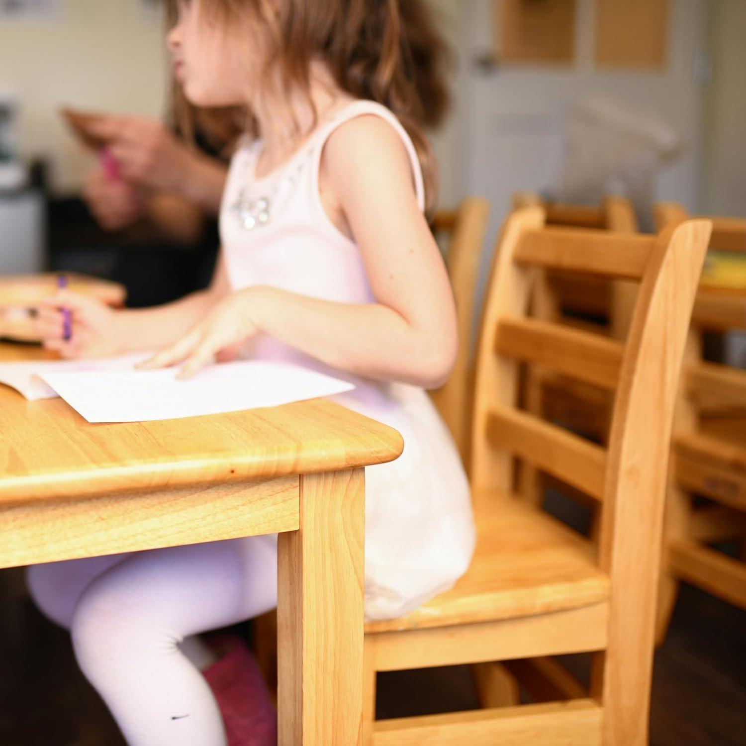 Silla de respaldo de escalera ECR4Kids, altura 25.4 cm, miel, 2 unidades