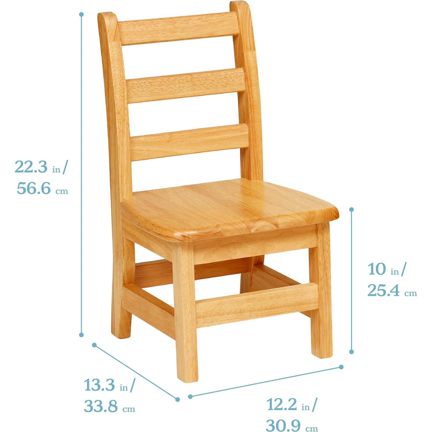 Silla de respaldo de escalera ECR4Kids, altura 25.4 cm, miel, 2 unidades