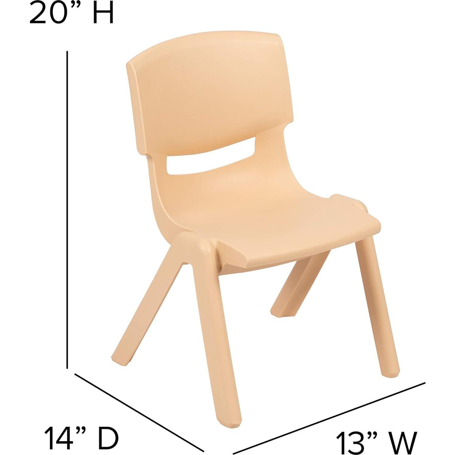 Silla Escolar Apilable EMMA + OLIVER Natural 27.31 cm Asiento