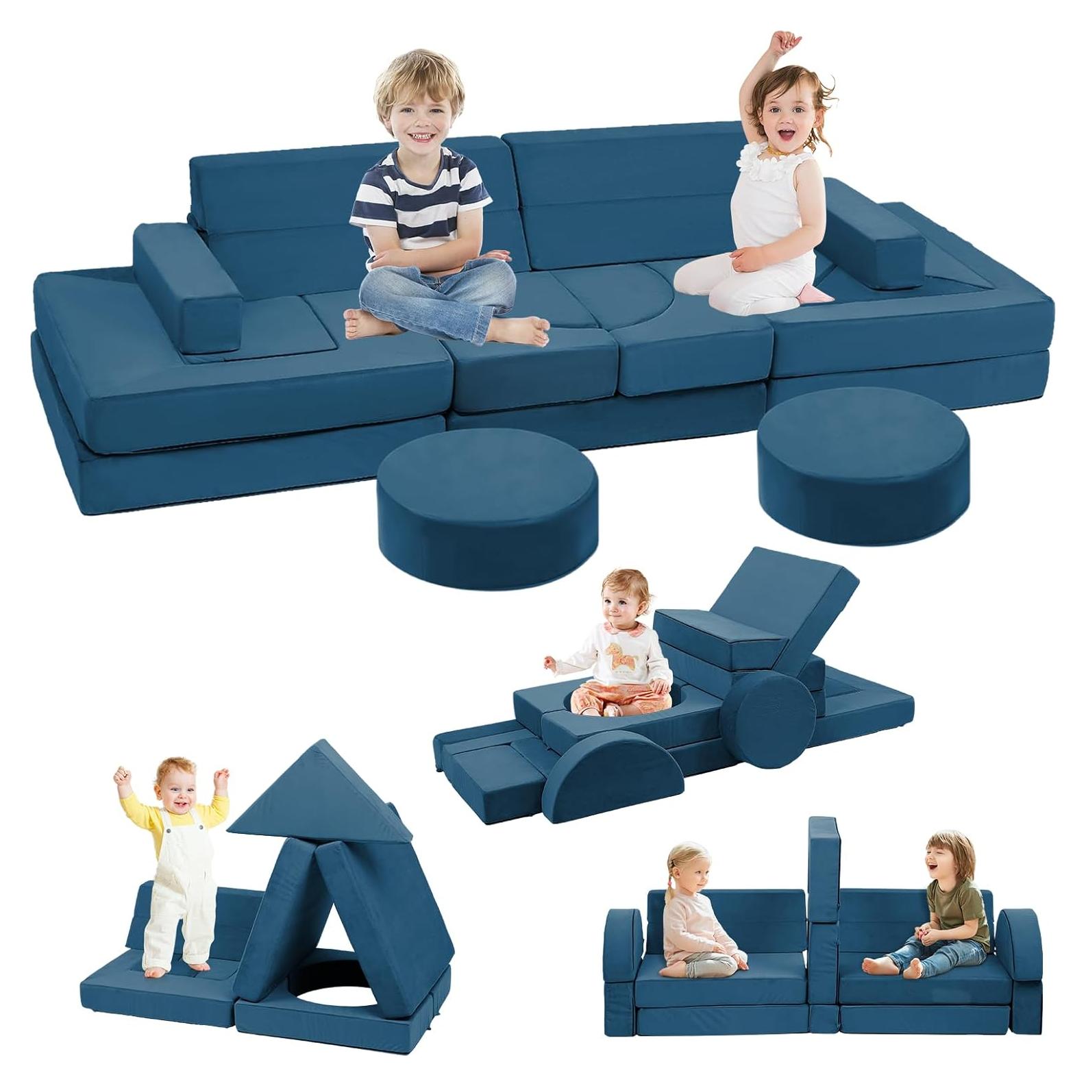 Sofá Modular Infantil Erament 22pcs Espuma Alta Densidad