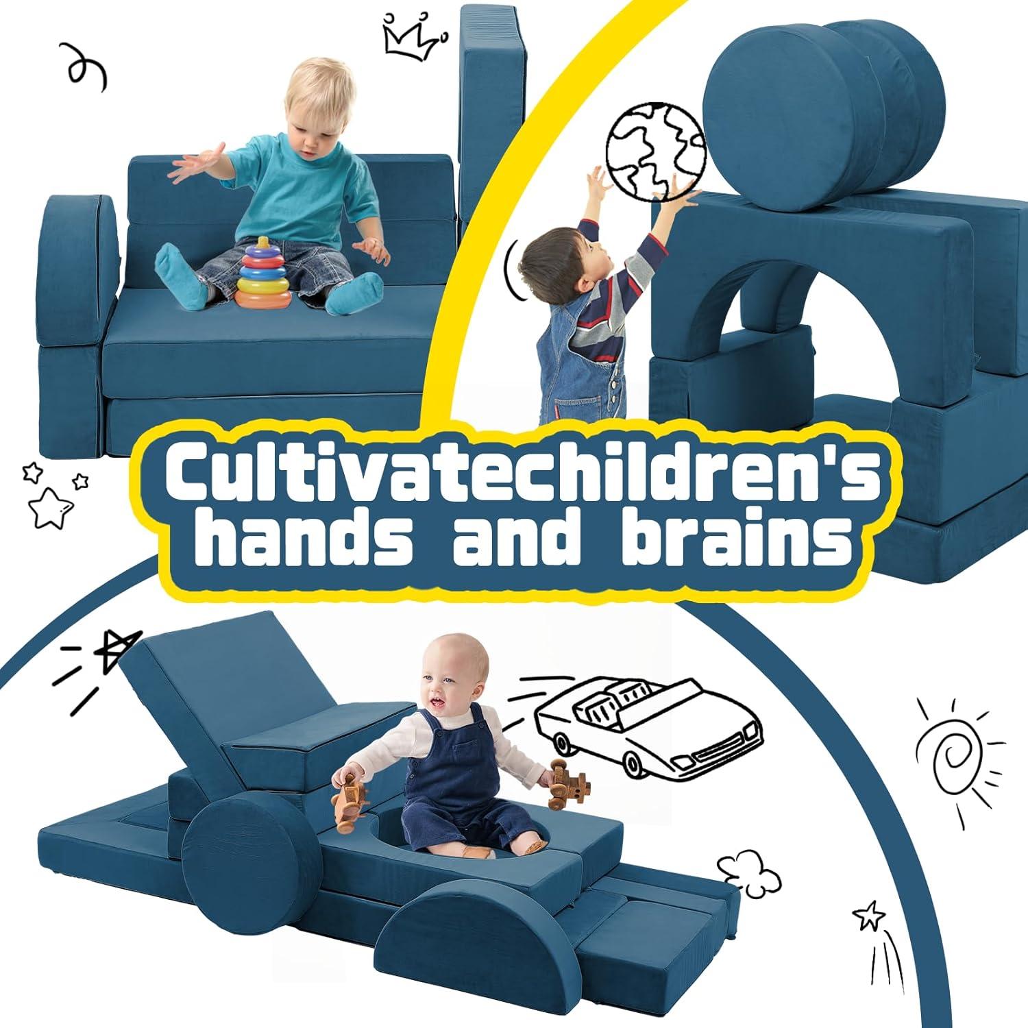 Sofá Modular Infantil Erament 22pcs Espuma Alta Densidad