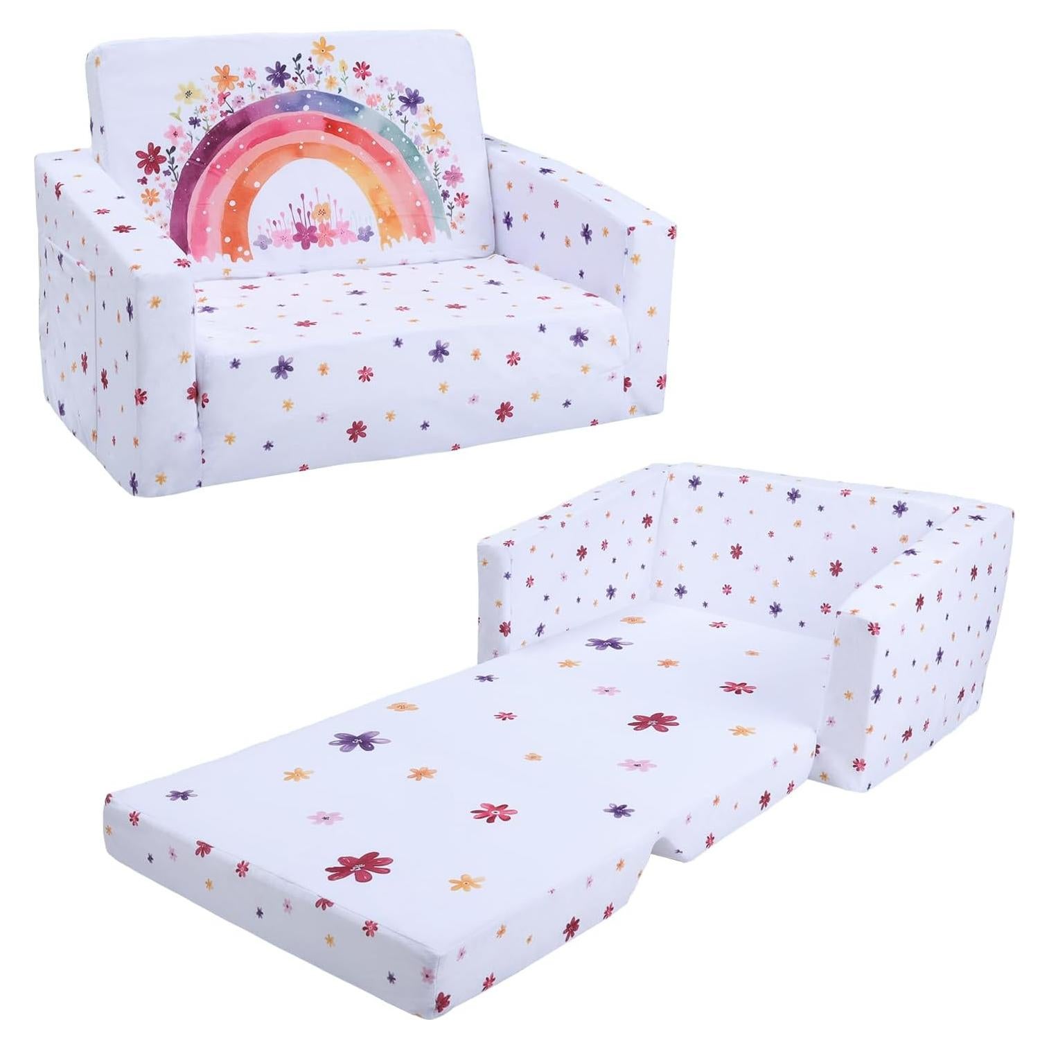Sofá Convertible Arcoíris Decalsweet 2 en 1 para Niños