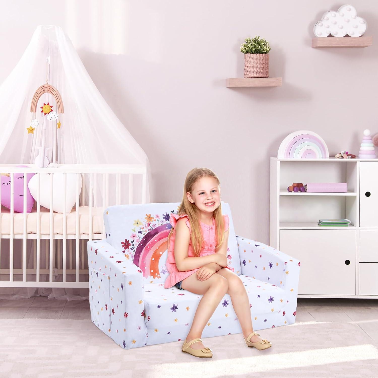 Sofá Convertible Arcoíris Decalsweet 2 en 1 para Niños