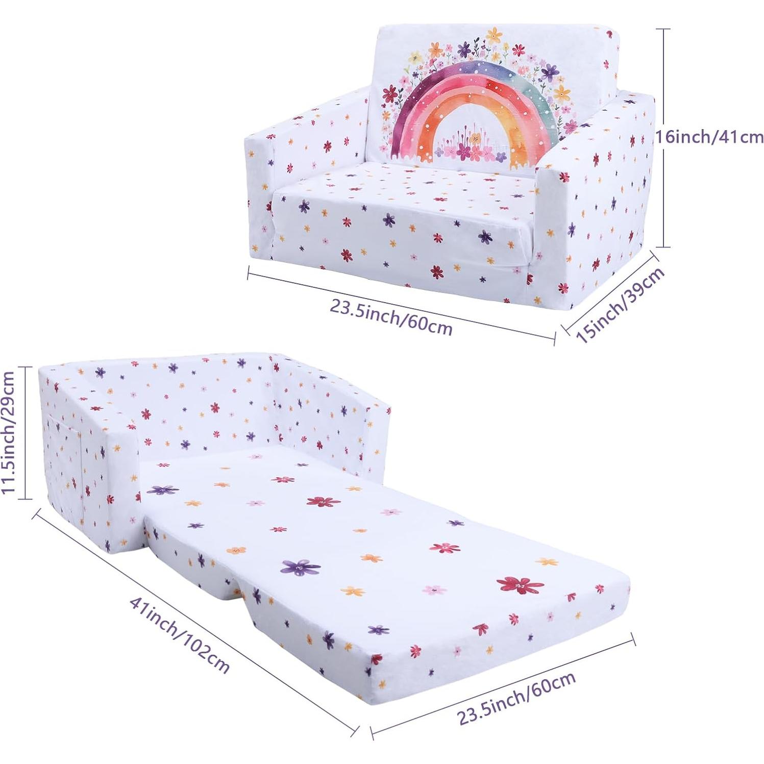 Sofá Convertible Arcoíris Decalsweet 2 en 1 para Niños