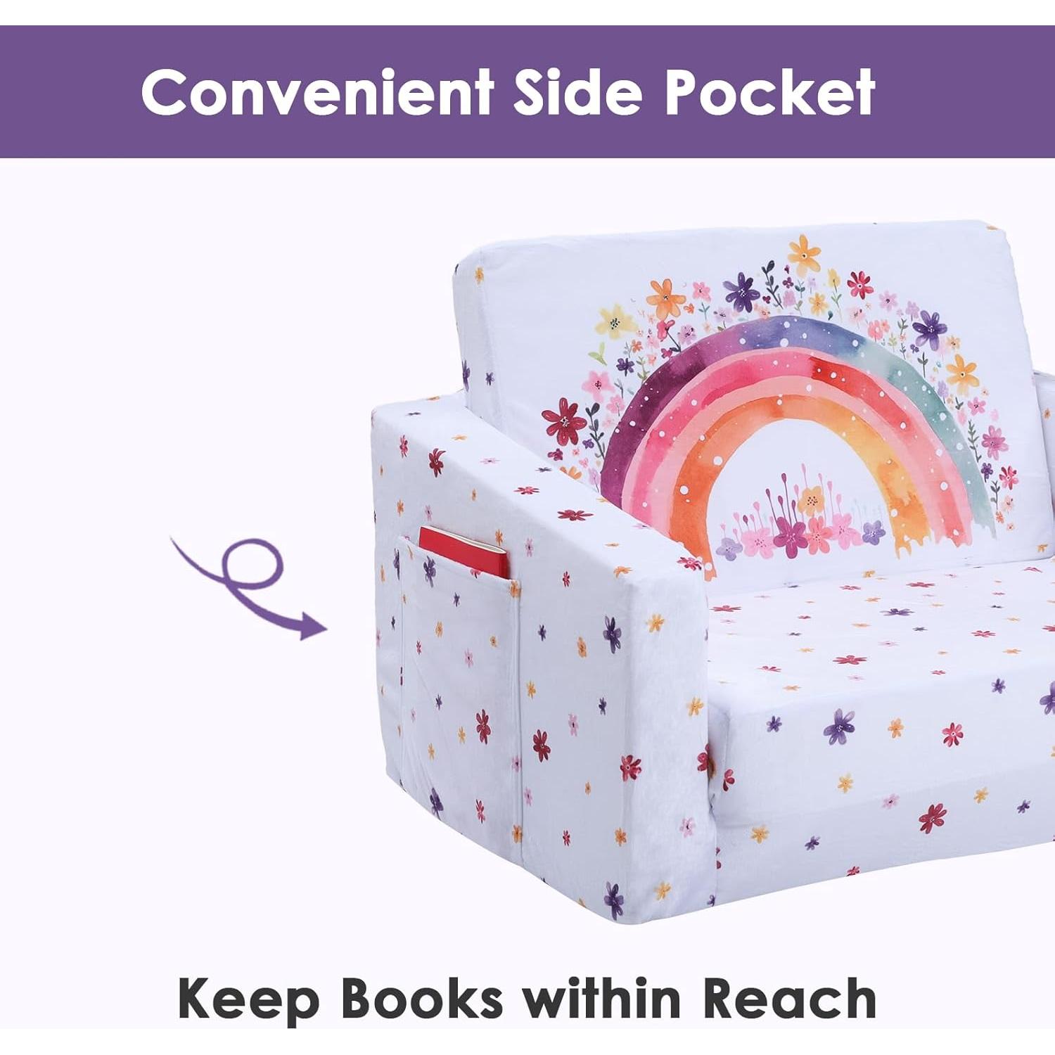 Sofá Convertible Arcoíris Decalsweet 2 en 1 para Niños