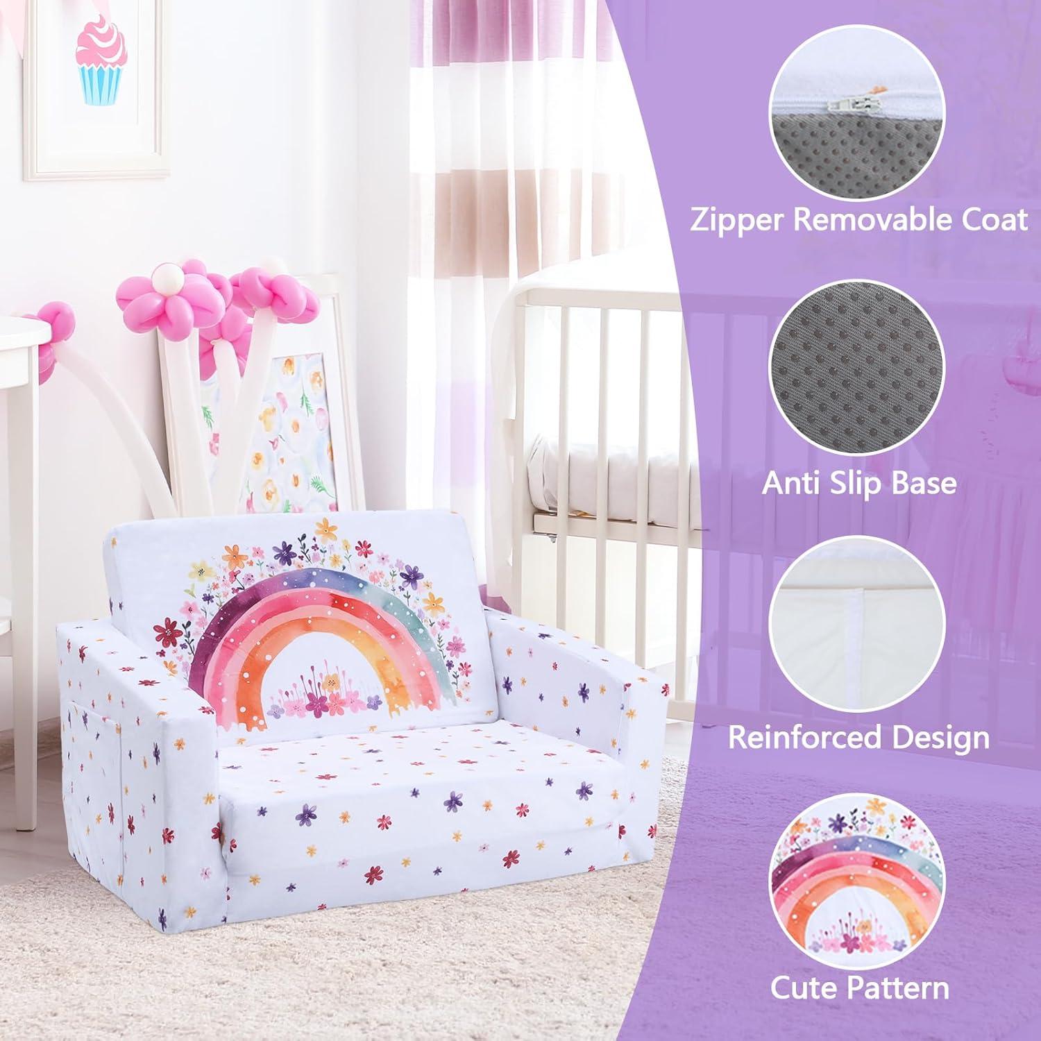 Sofá Convertible Arcoíris Decalsweet 2 en 1 para Niños