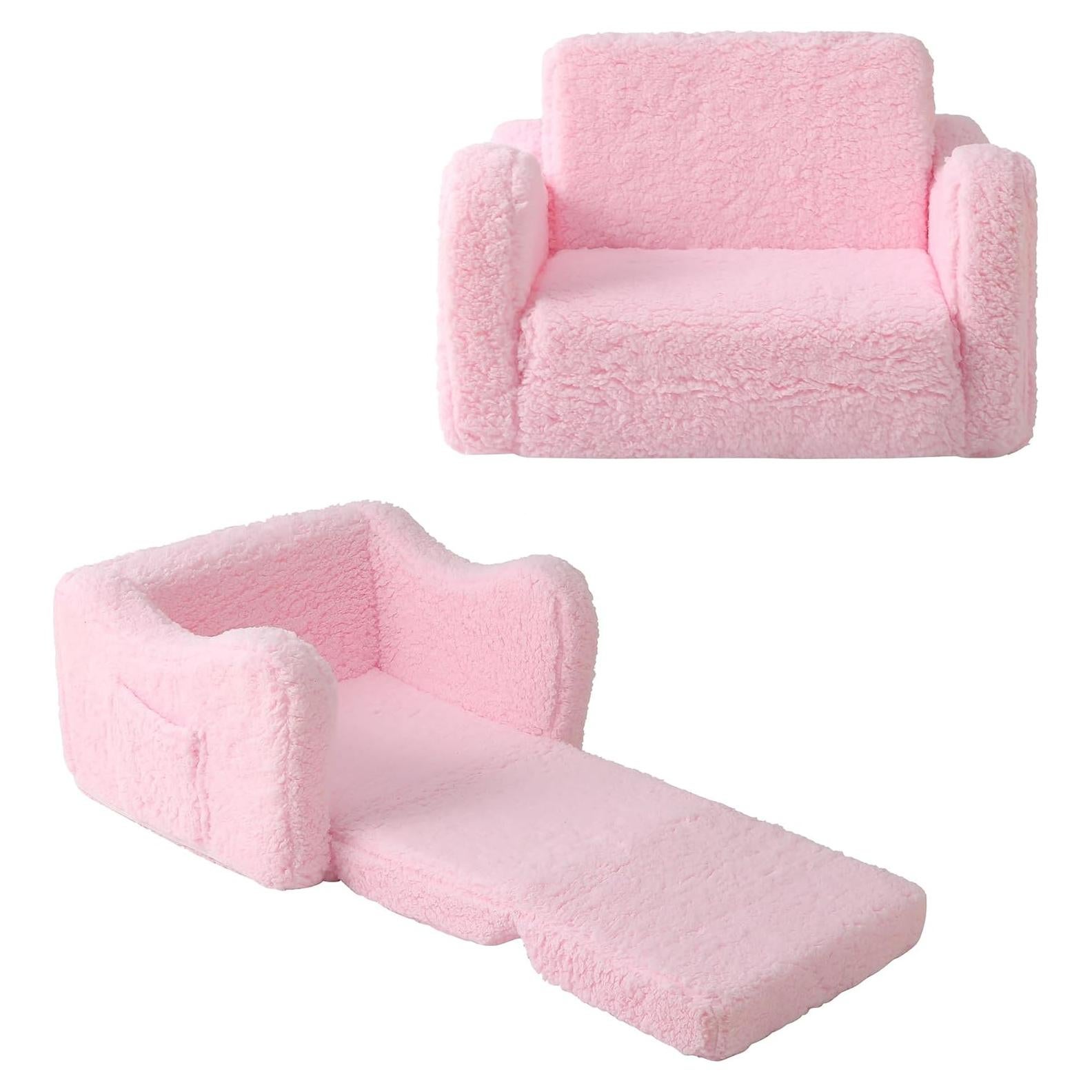 Sofá Convertible para Niños MAMAJOVE Rosa 60x43cm