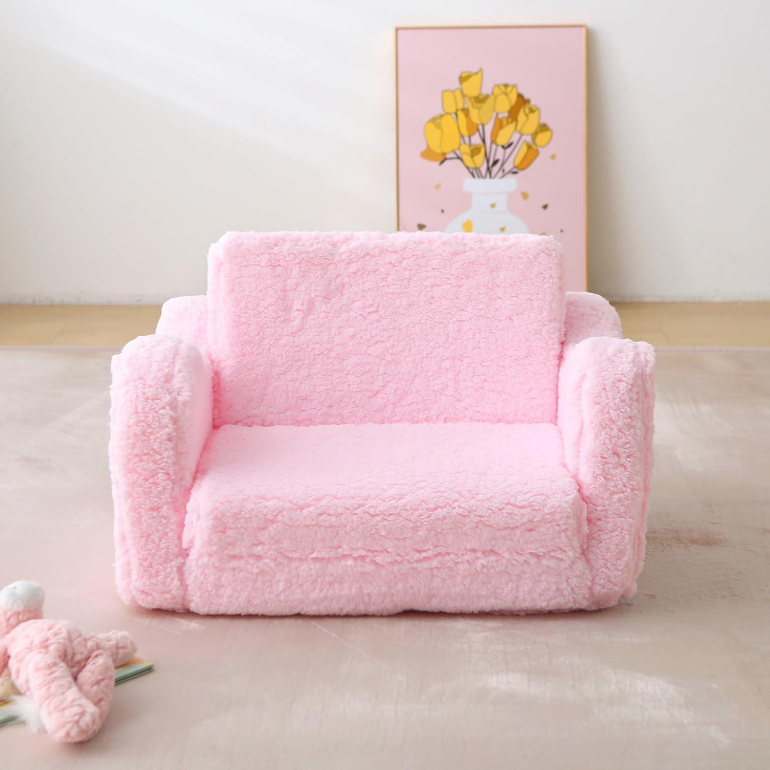 Sofá Convertible para Niños MAMAJOVE Rosa 60x43cm