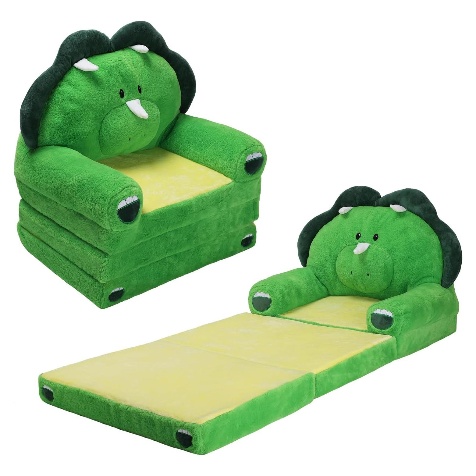 Sofá Plegable para Niños Decalsweet Dinosaurio 2 en 1